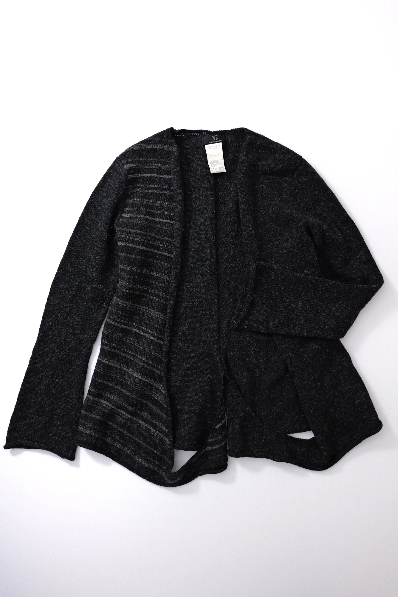 YOHJI YAMAMOTO Gilet long en laine Noir vintage, passéist — photo 10
