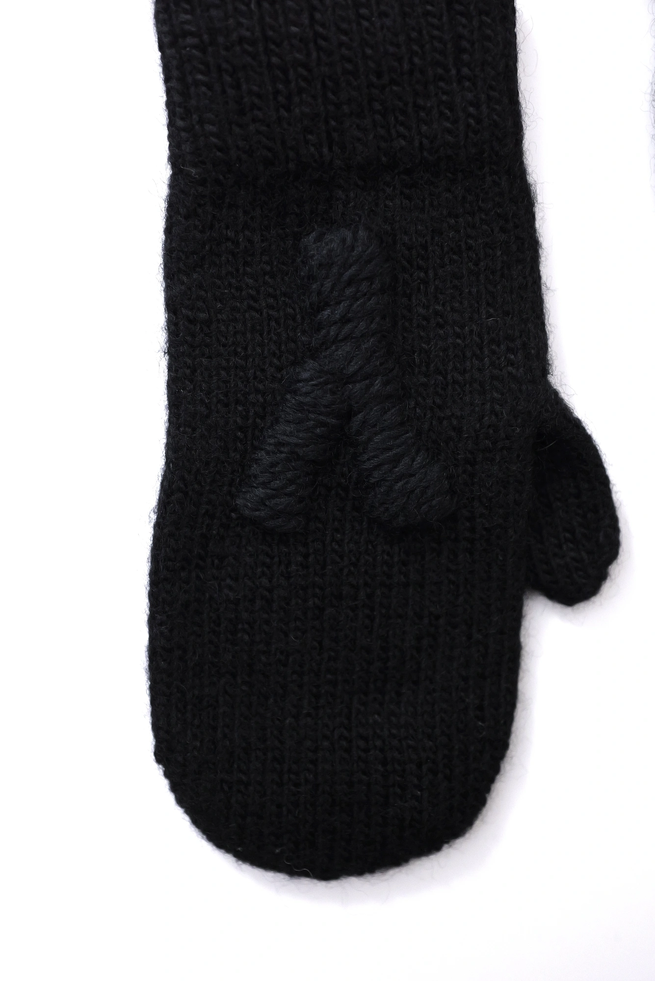 YOHJI YAMAMOTO Moufles en laine Noir vintage, passéist — photo 2