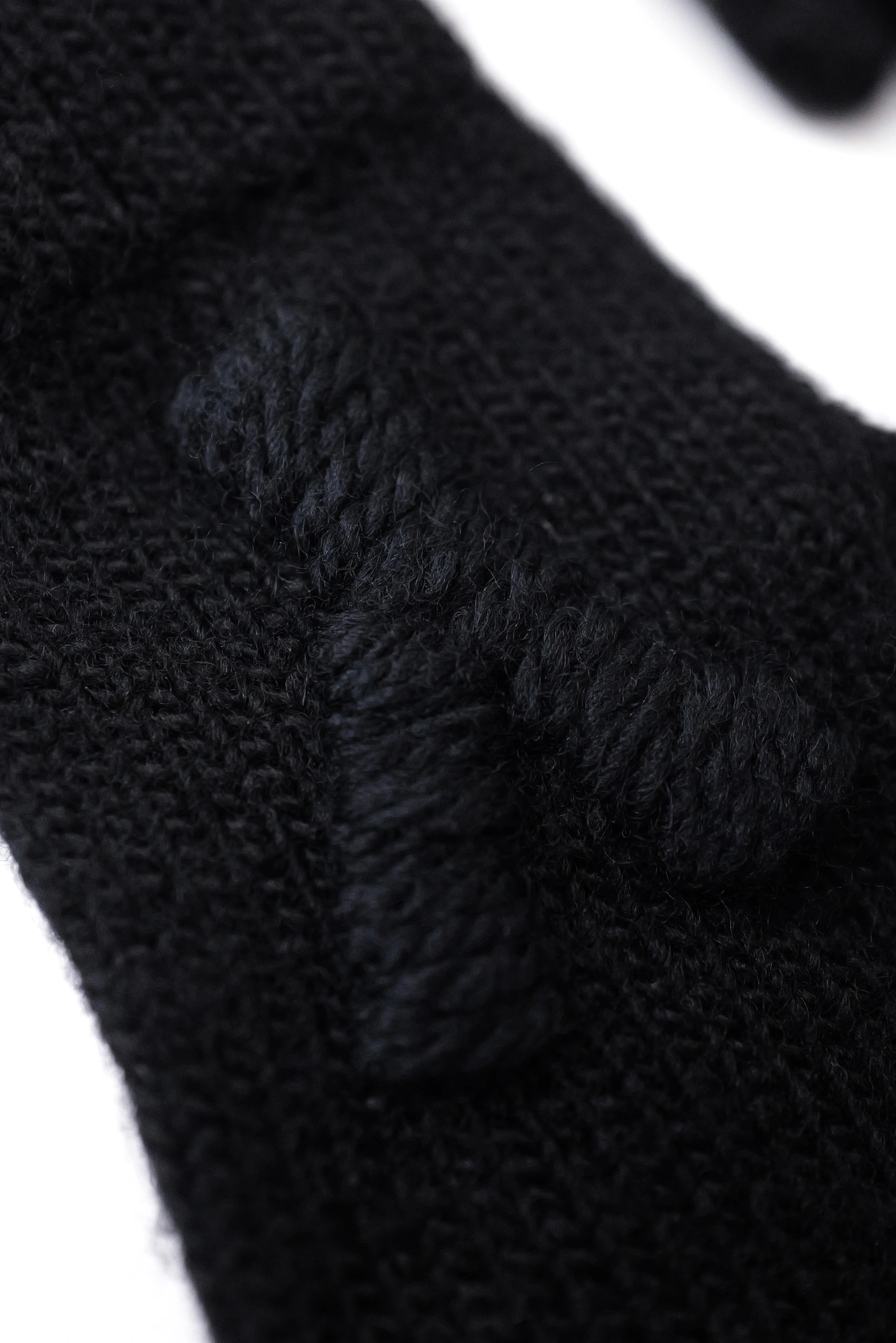 YOHJI YAMAMOTO Moufles en laine Noir vintage, passéist — photo 3