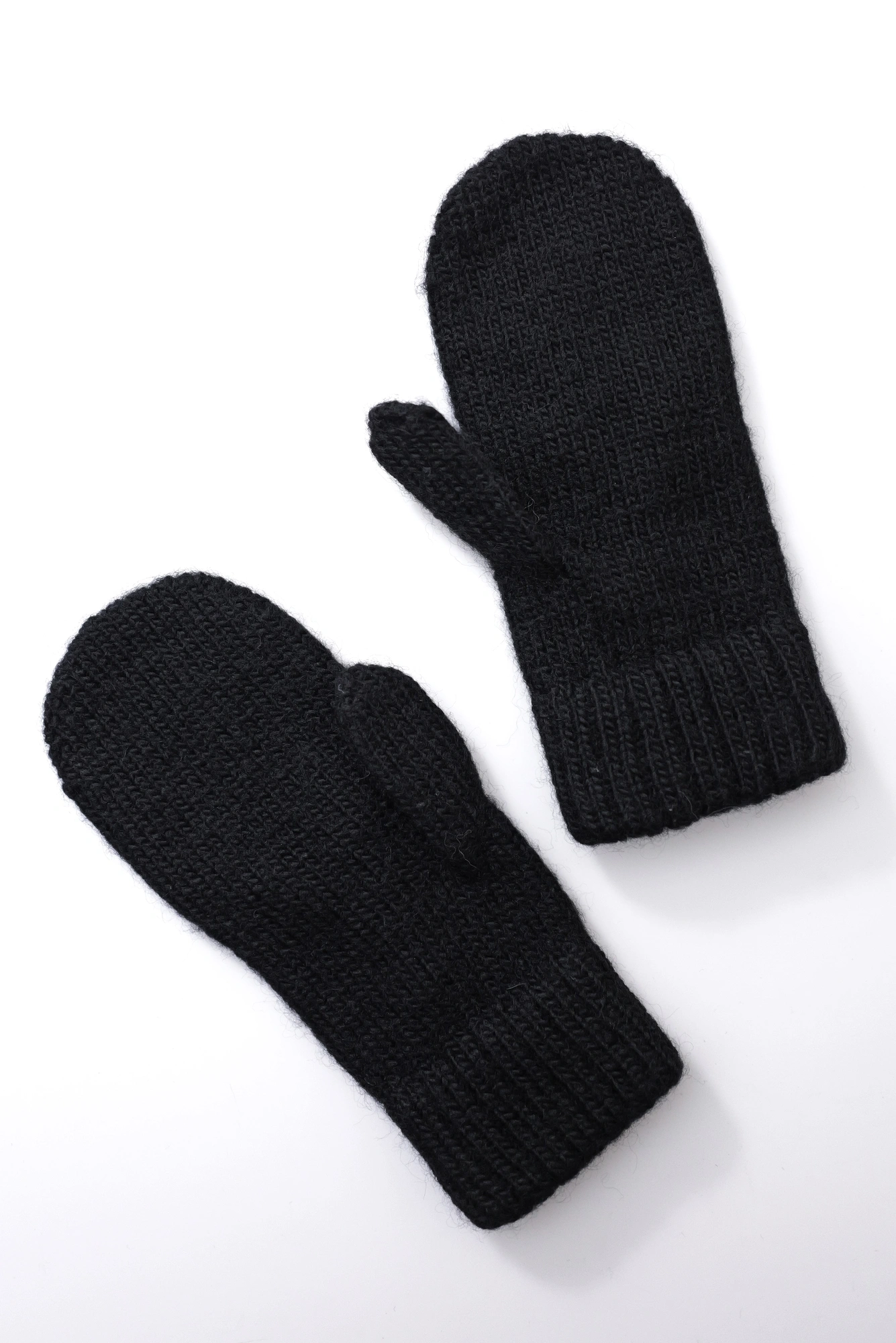 YOHJI YAMAMOTO Moufles en laine Noir vintage, passéist — photo 4