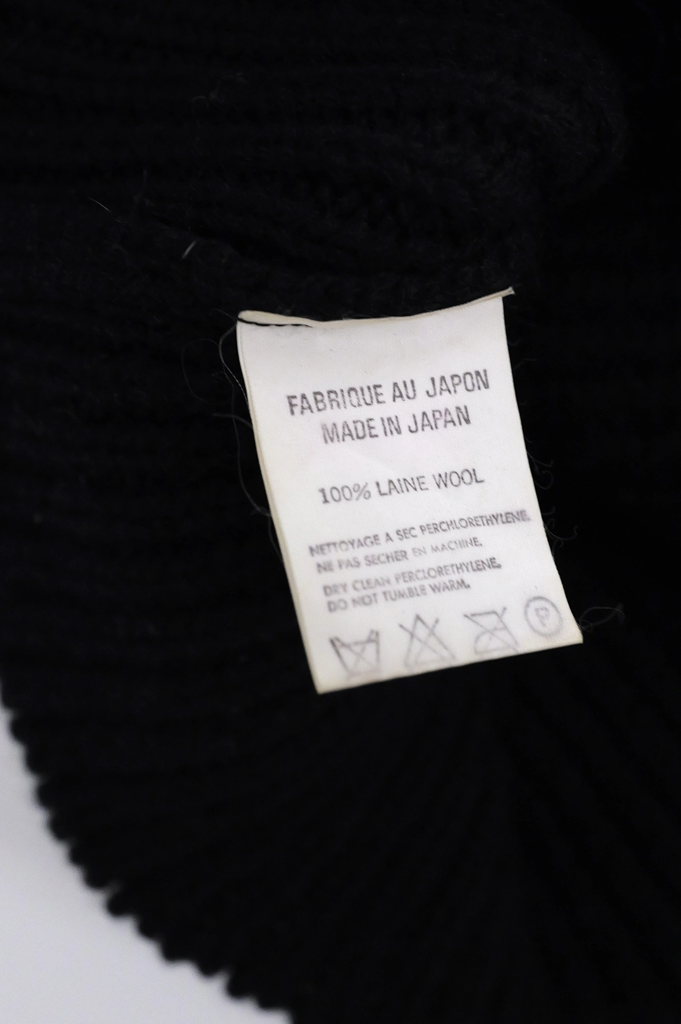 YOHJI YAMAMOTO Bonnet en laine Noir vintage, passéist — photo 5