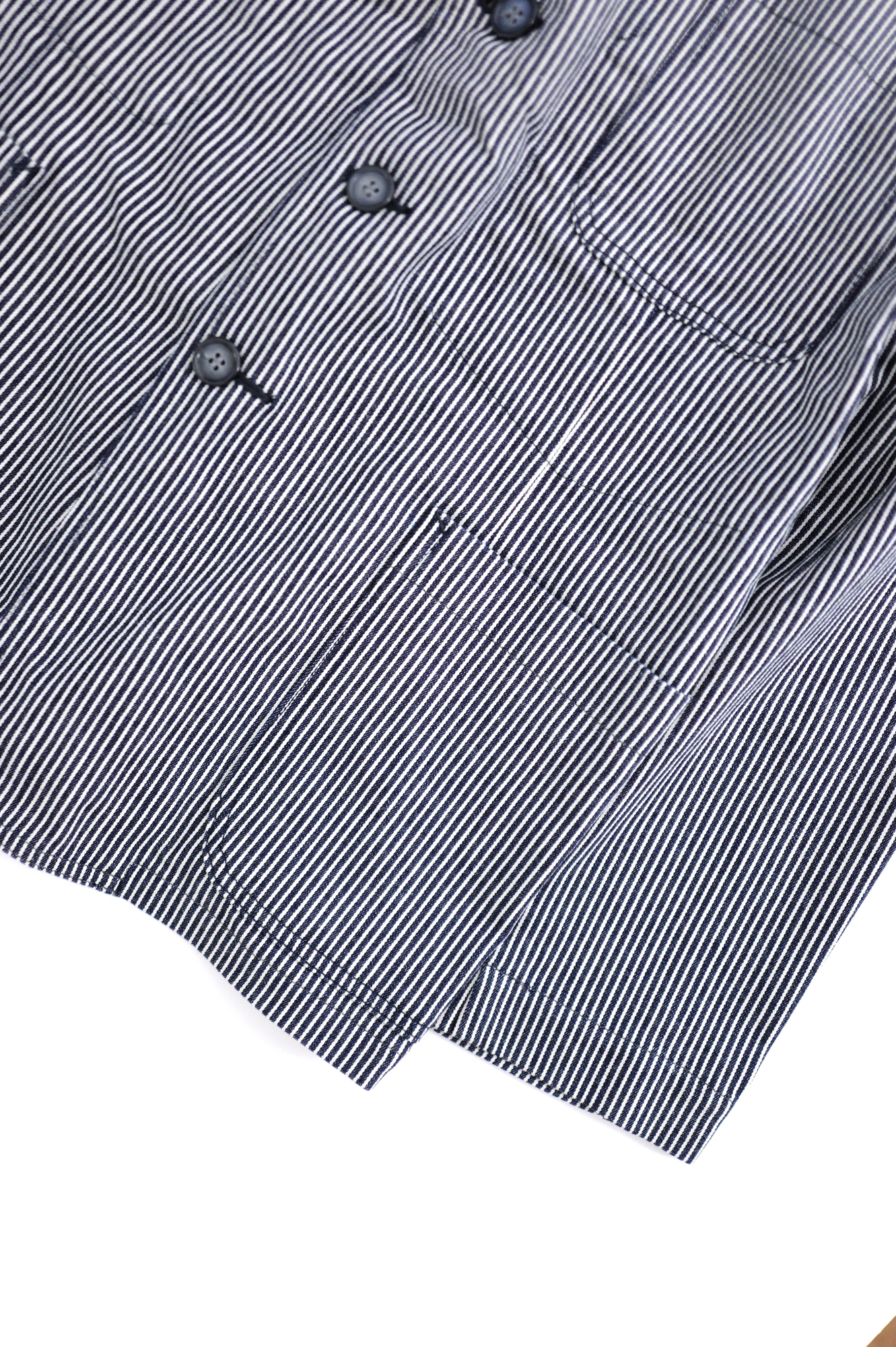 BLUE BLUE JAPAN Veste hickory Marine vintage, passéist — photo 2