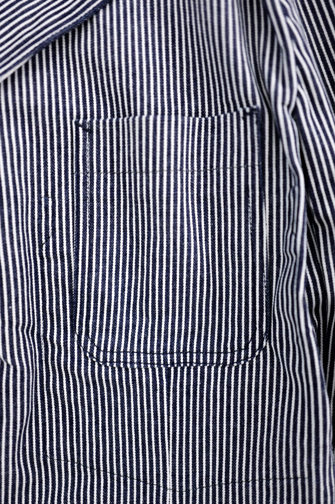 BLUE BLUE JAPAN Veste hickory Marine vintage, passéist — photo 4