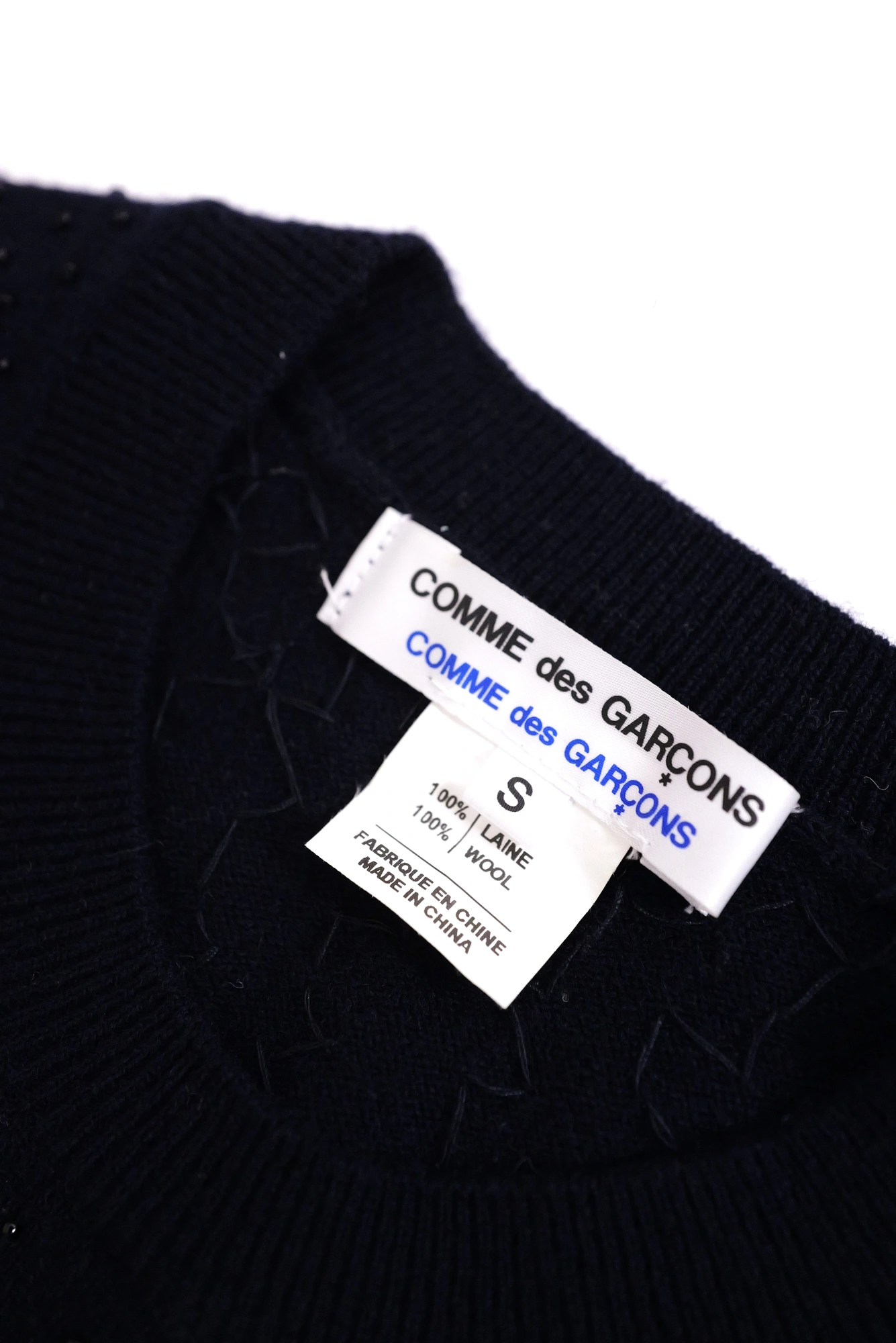 COMME DES GARÇONS Pull-over en laine Marine vintage, passéist — photo 6