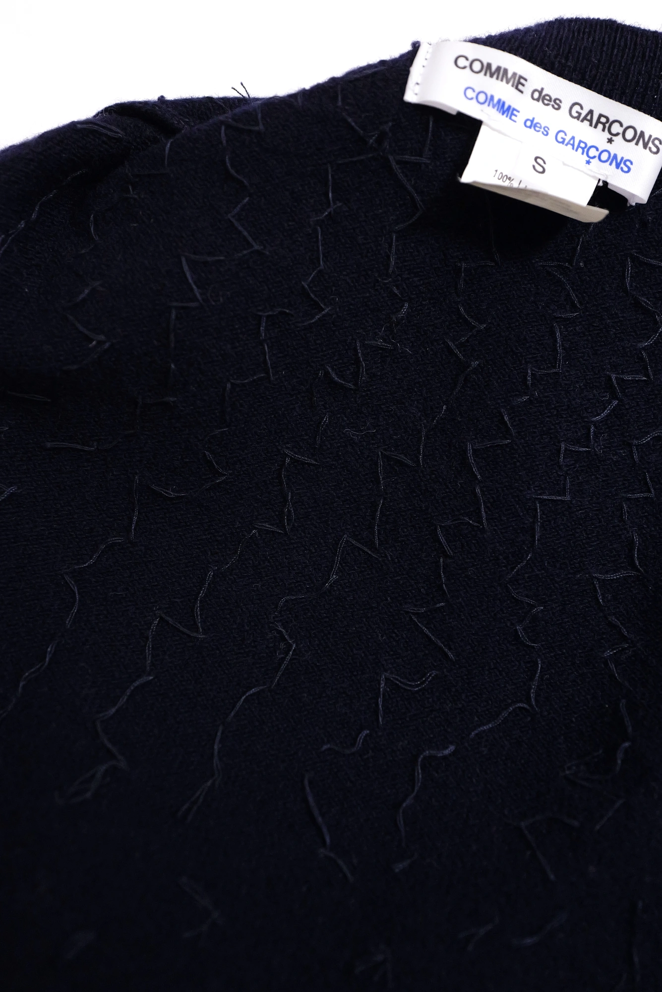 COMME DES GARÇONS Pull-over en laine Marine vintage, passéist — photo 10