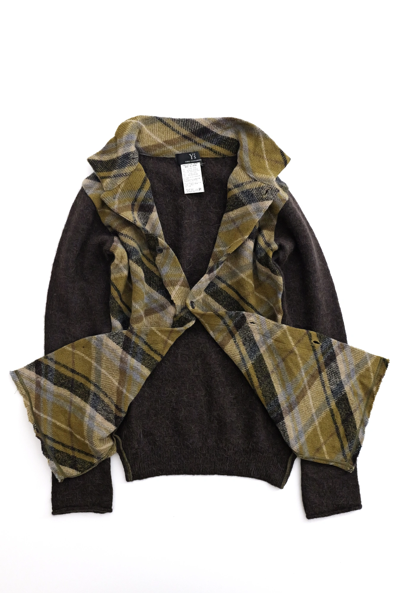 YOHJI YAMAMOTO Gilet en laine Marron vintage, passéist — photo 10