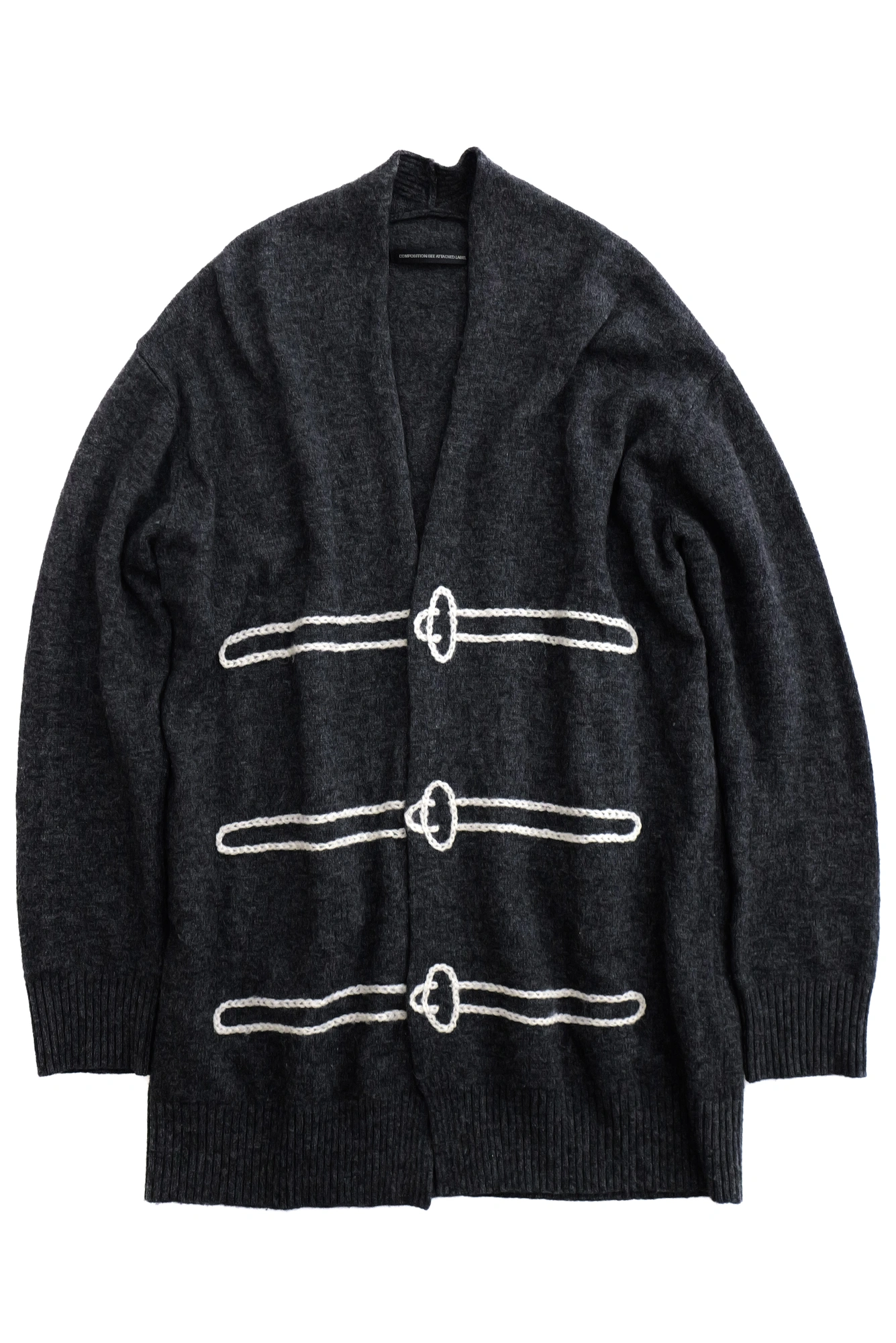 YOHJI YAMAMOTO Cardigan en laine Anthracite vintage, passéist — photo 1