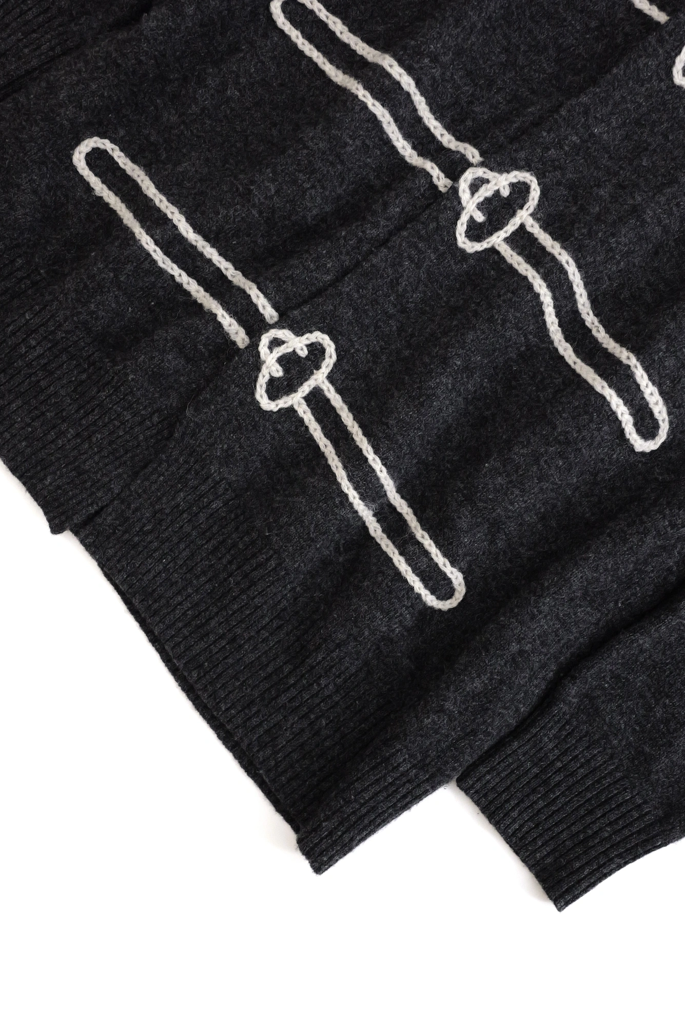 YOHJI YAMAMOTO Cardigan en laine Anthracite vintage, passéist — photo 3