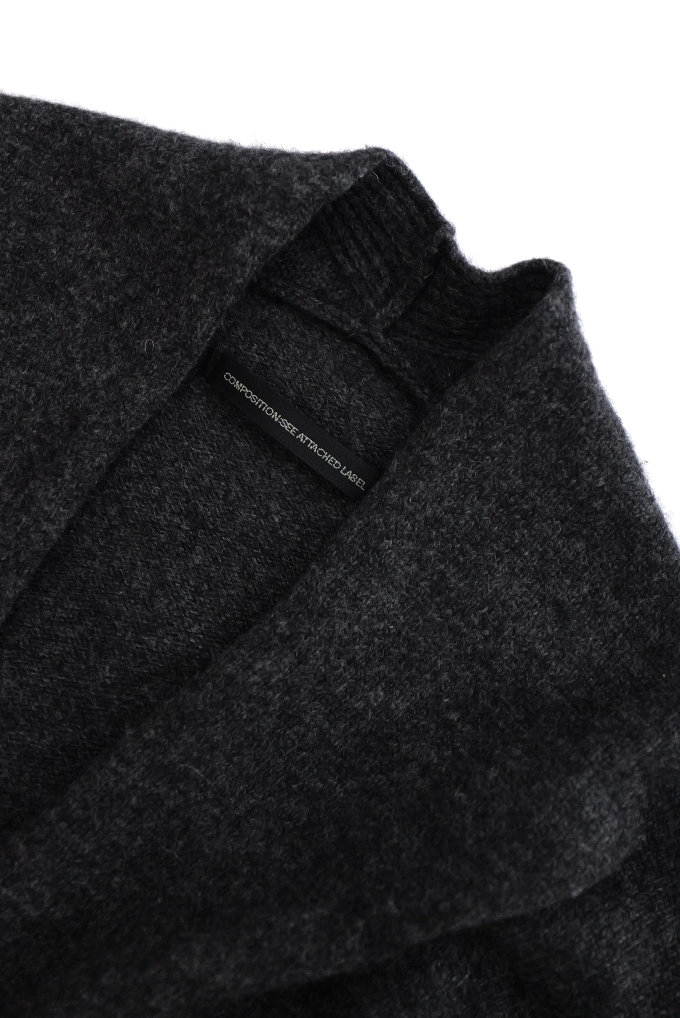 YOHJI YAMAMOTO Cardigan en laine Anthracite vintage, passéist — photo 4