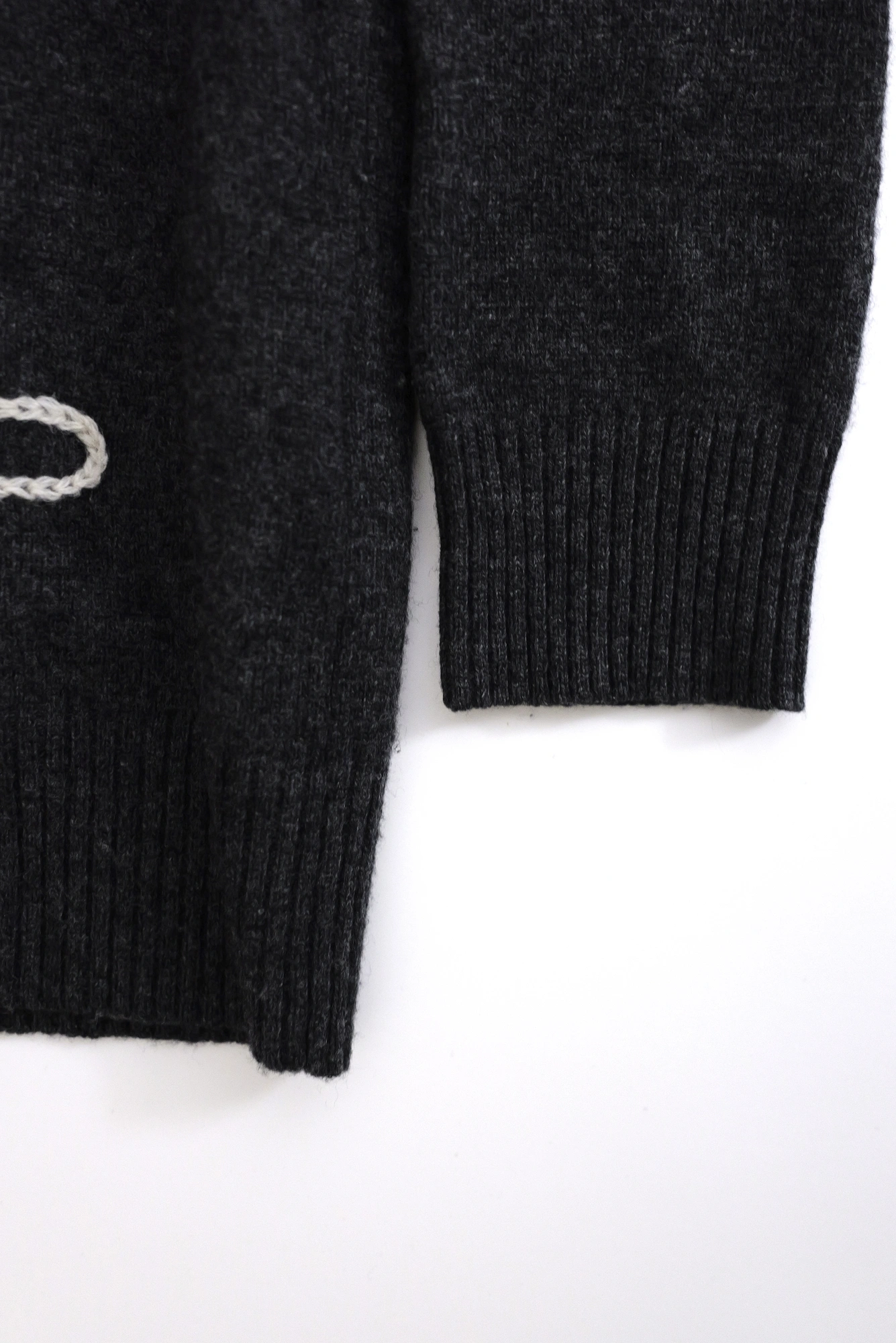 YOHJI YAMAMOTO Cardigan en laine Anthracite vintage, passéist — photo 7