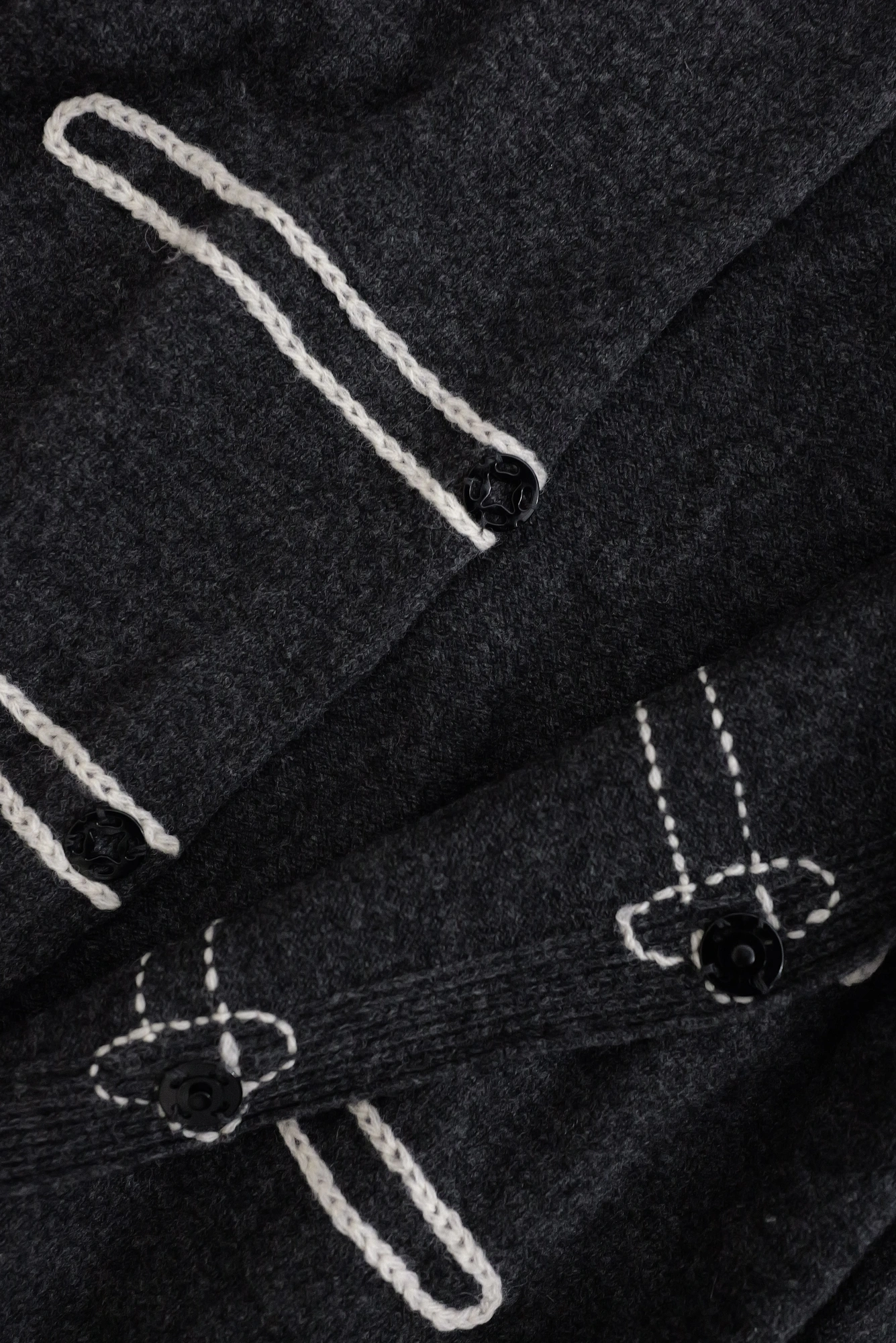 YOHJI YAMAMOTO Cardigan en laine Anthracite vintage, passéist — photo 8