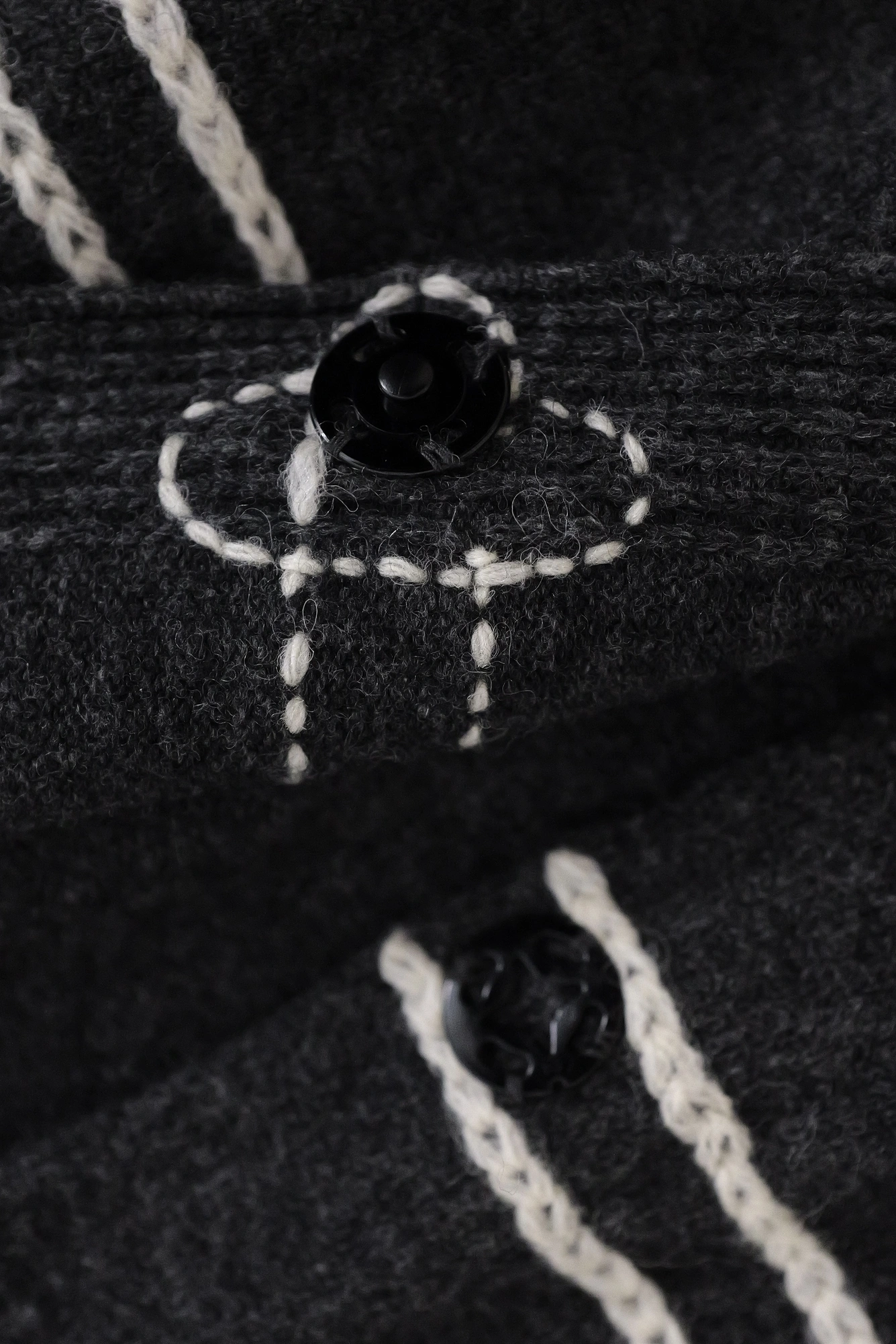 YOHJI YAMAMOTO Cardigan en laine Anthracite vintage, passéist — photo 9