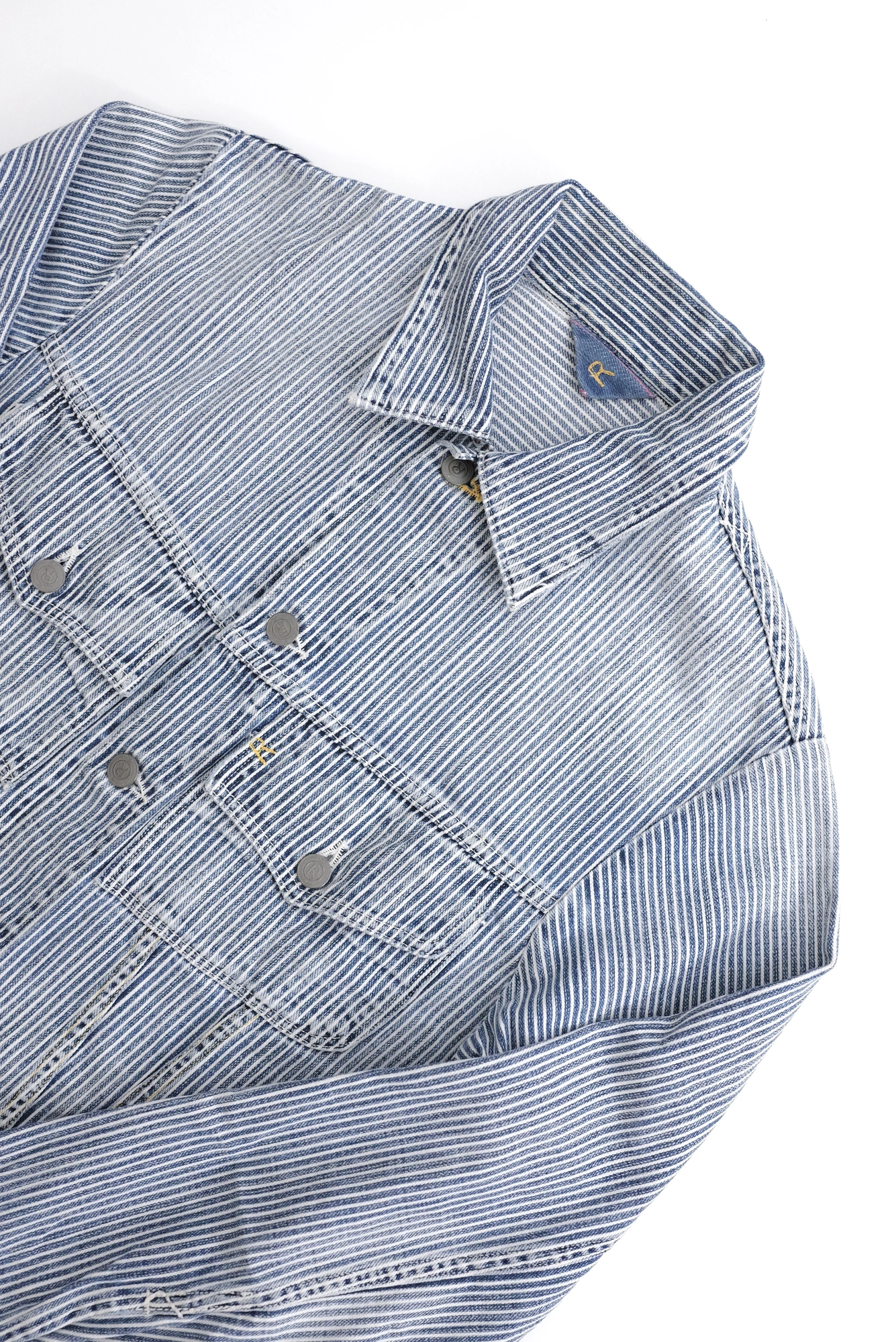 45RPM Veste denim hickory Marine vintage, passéist — photo 2