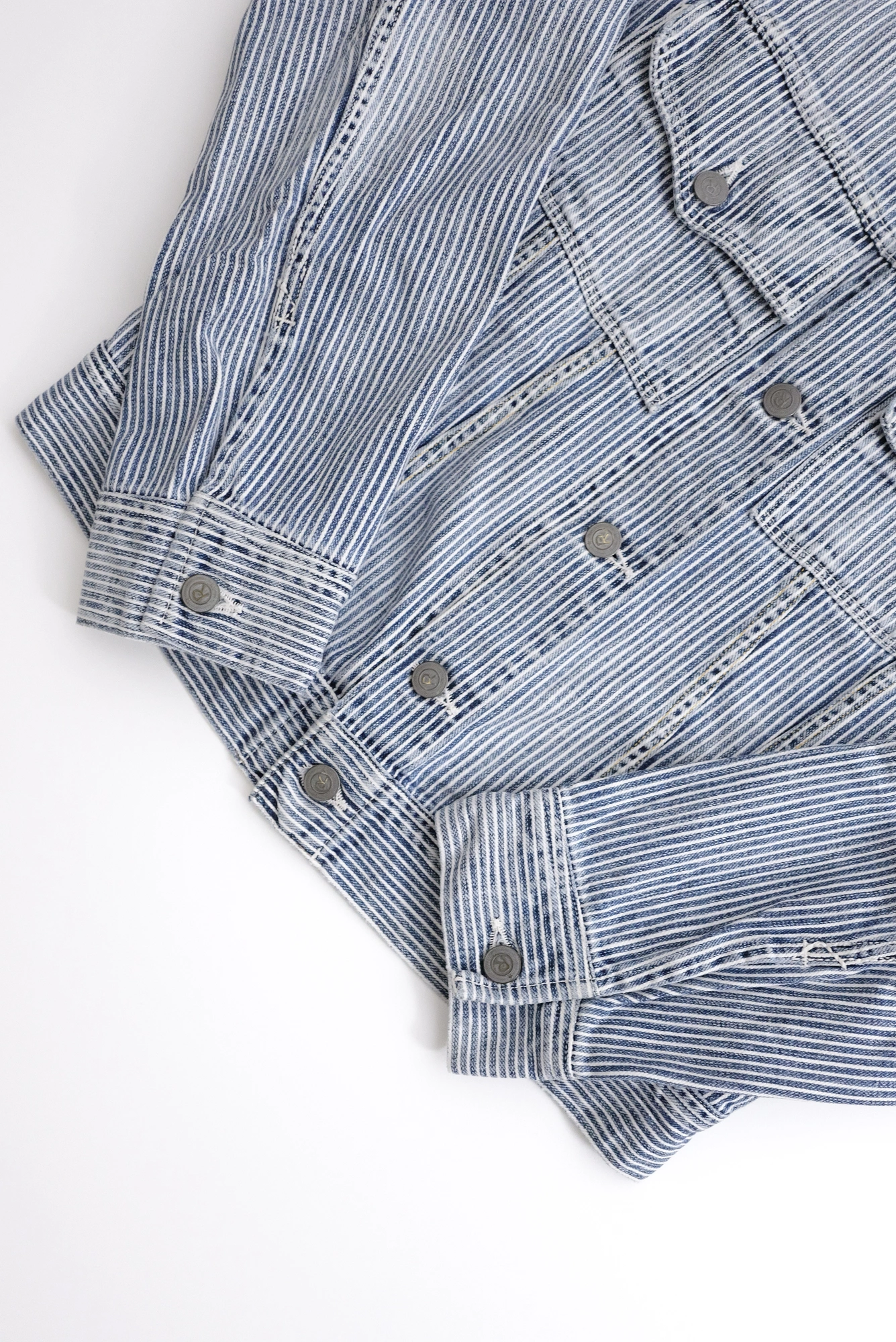 45RPM Veste denim hickory Marine vintage, passéist — photo 3