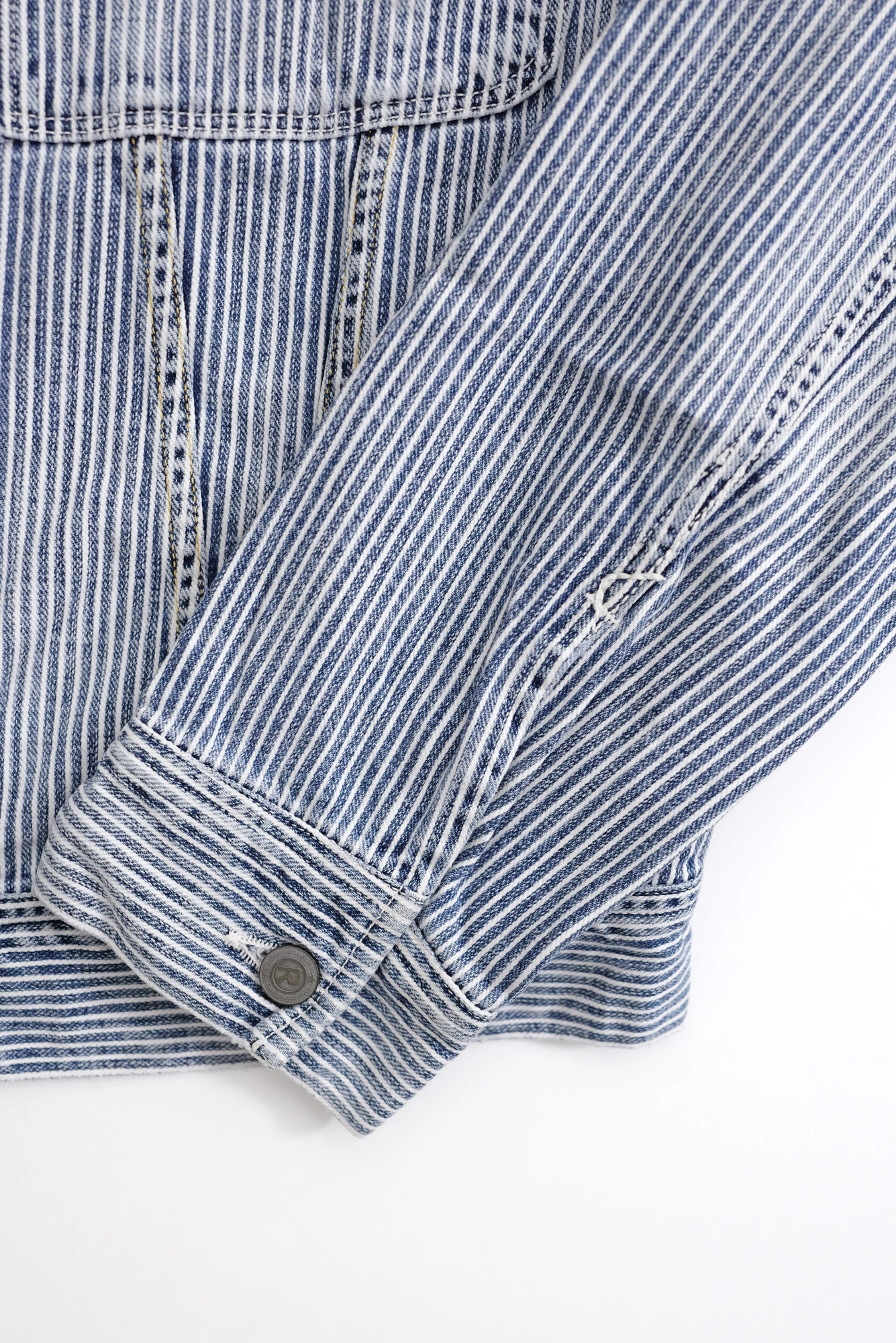 45RPM Veste denim hickory Marine vintage, passéist — photo 4