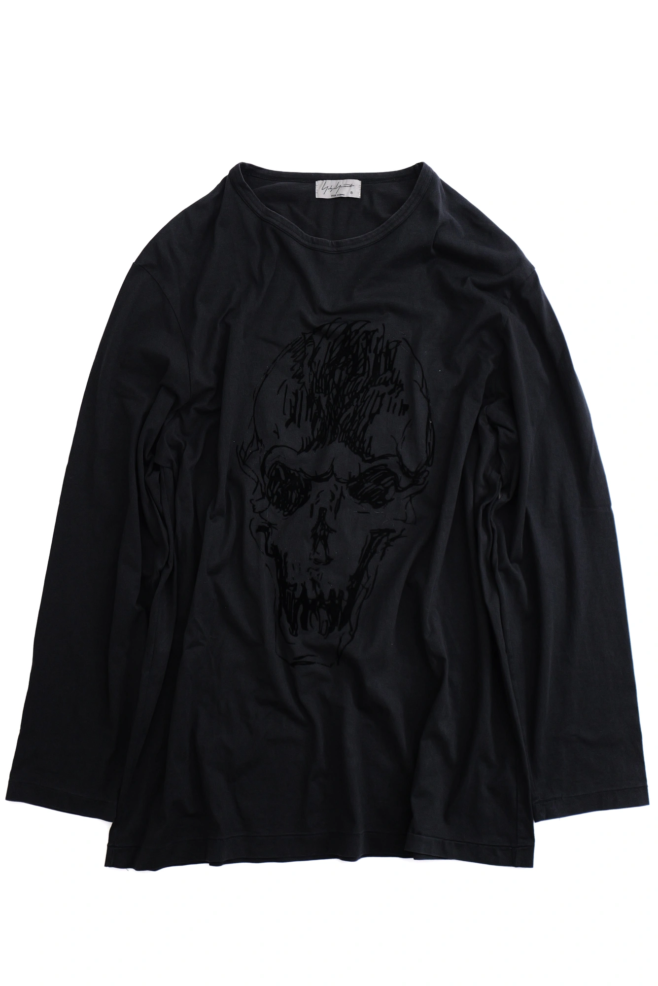 YOHJI YAMAMOTO T-shirt manches longues crâne Noir vintage, passéist — photo 1