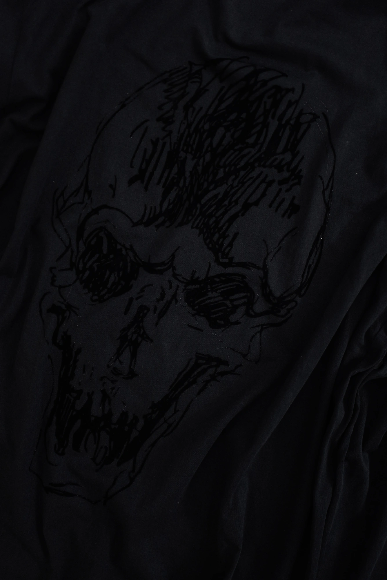 YOHJI YAMAMOTO T-shirt manches longues crâne Noir vintage, passéist — photo 4