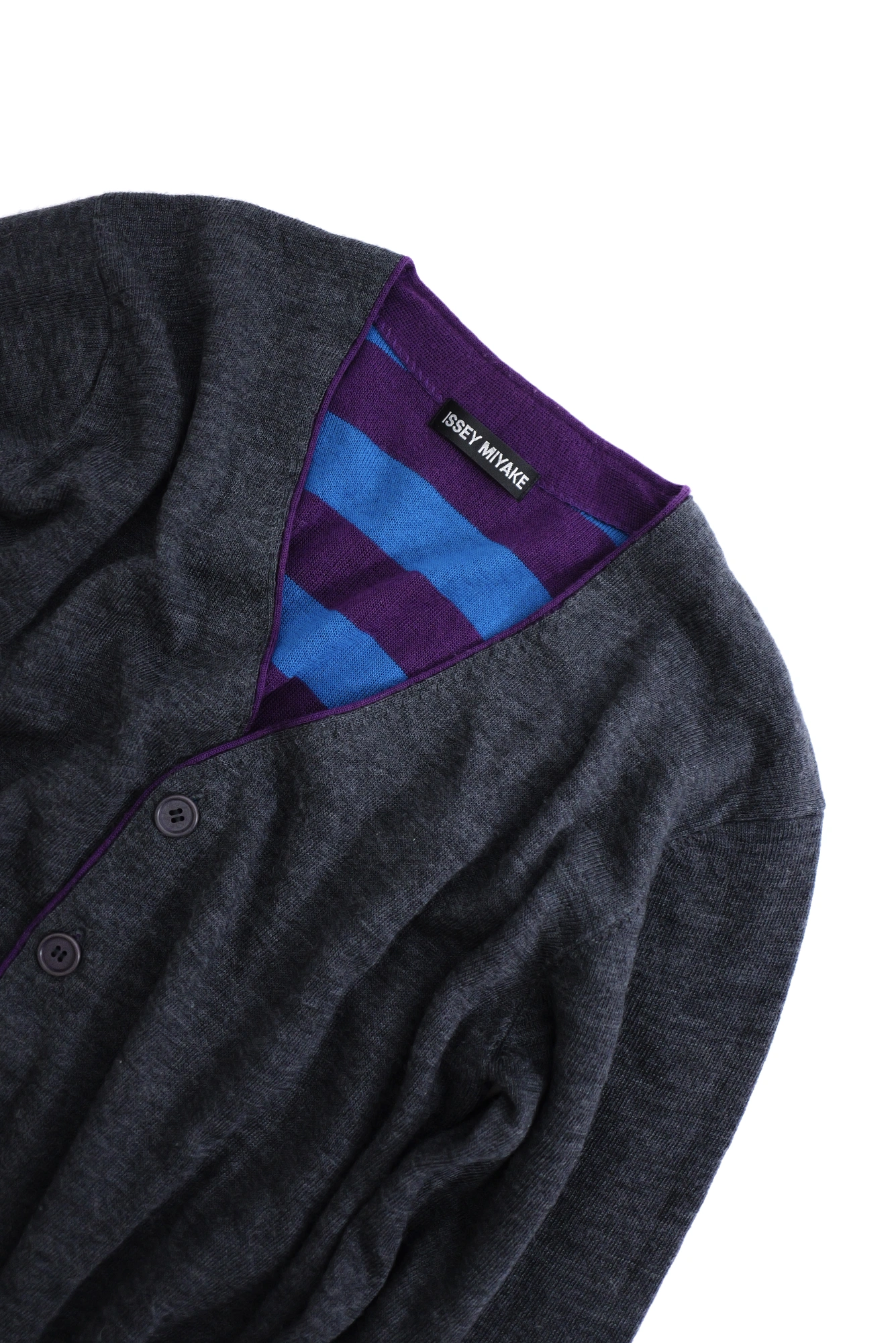 ISSEY MIYAKE Gilet en laine Gris vintage, passéist — photo 3
