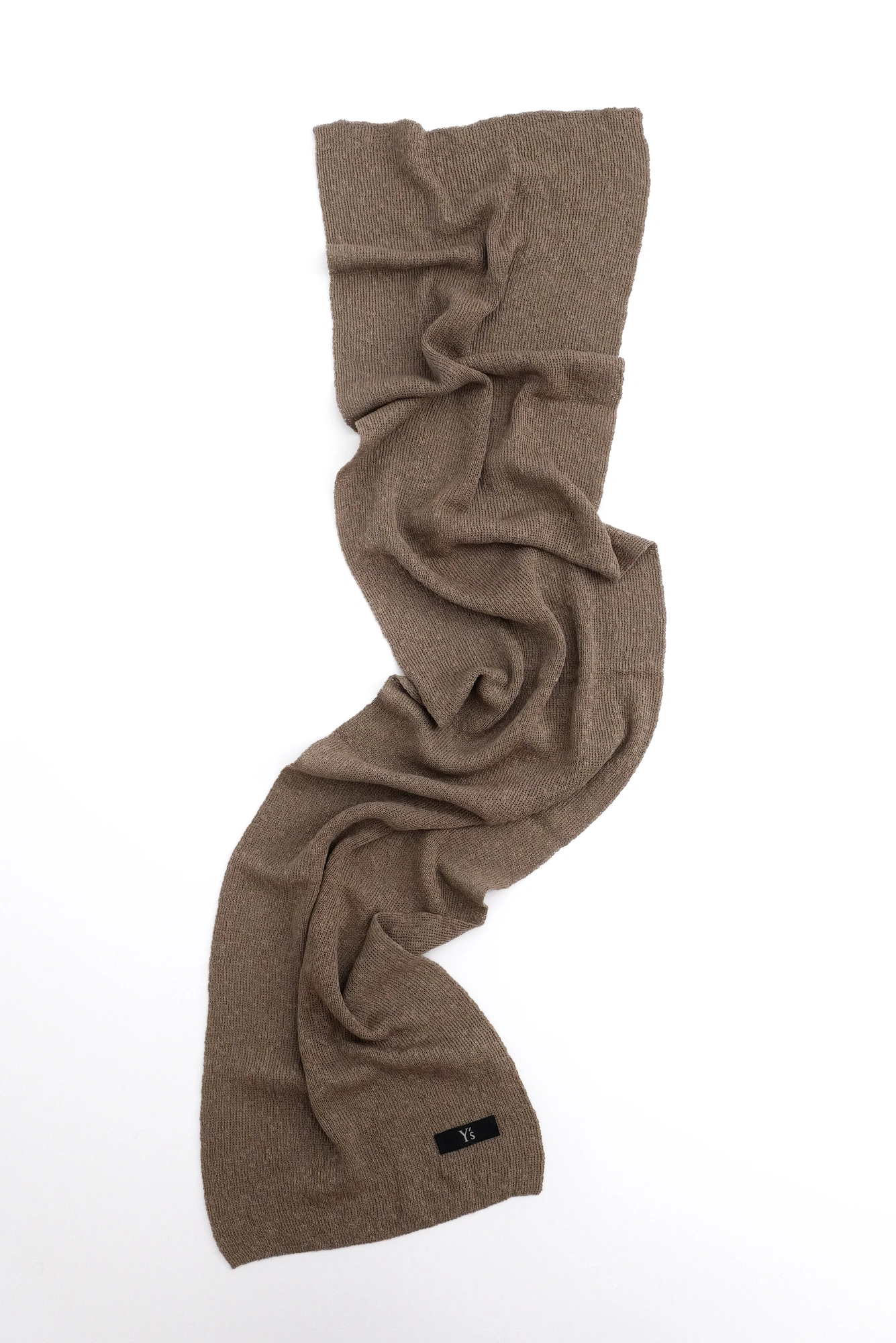 YOHJI YAMAMOTO Echarpe en lin Marron vintage, passéist — photo 1