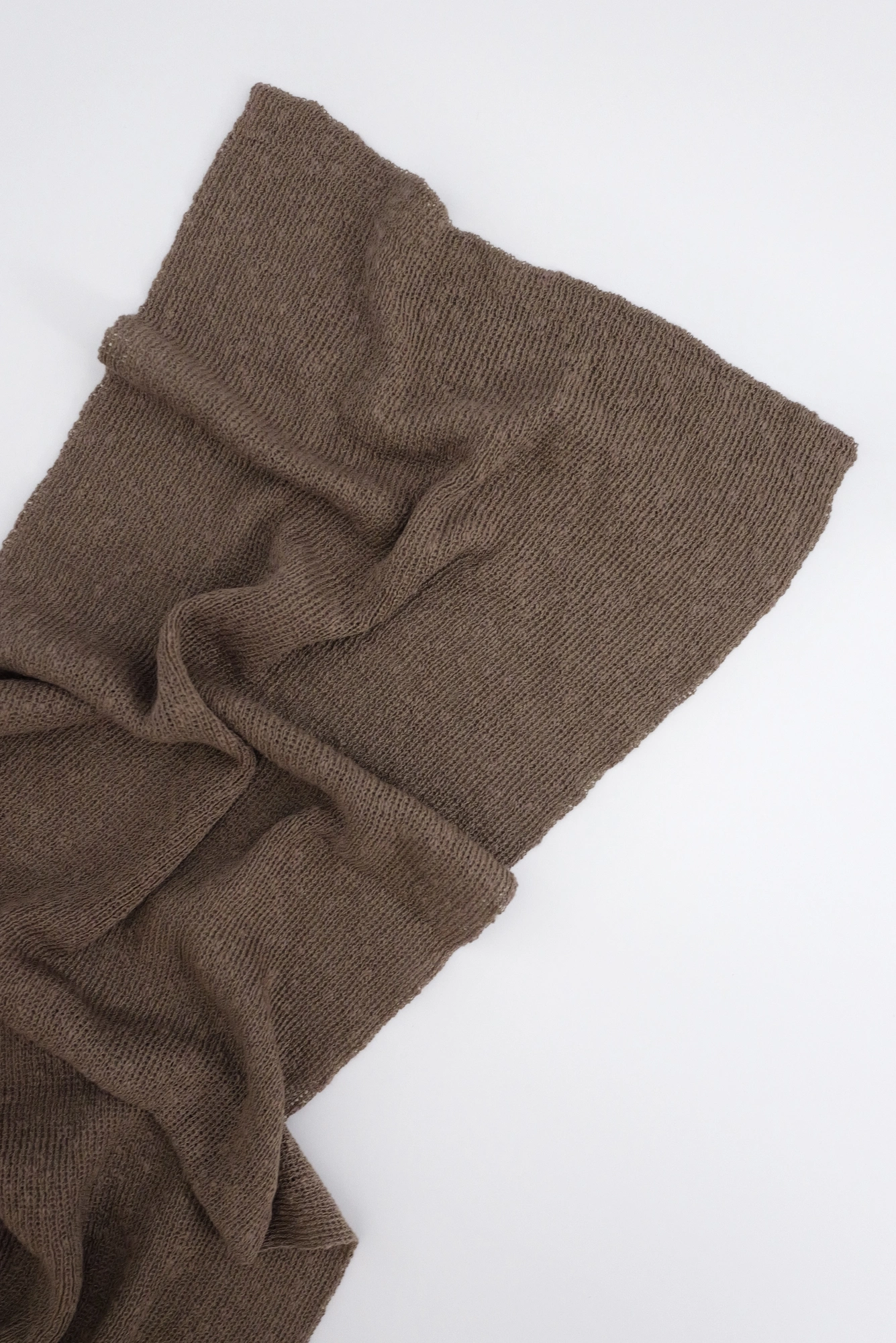 YOHJI YAMAMOTO Echarpe en lin Marron vintage, passéist — photo 2
