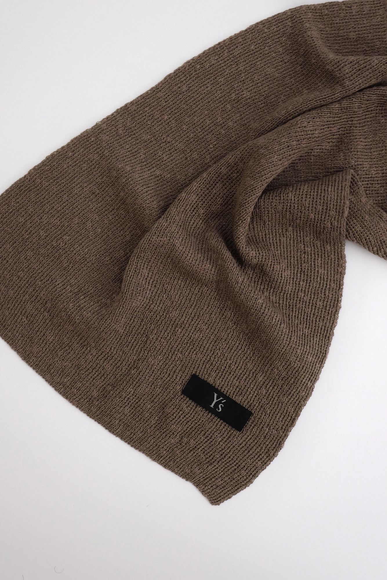 YOHJI YAMAMOTO Echarpe en lin Marron vintage, passéist — photo 3
