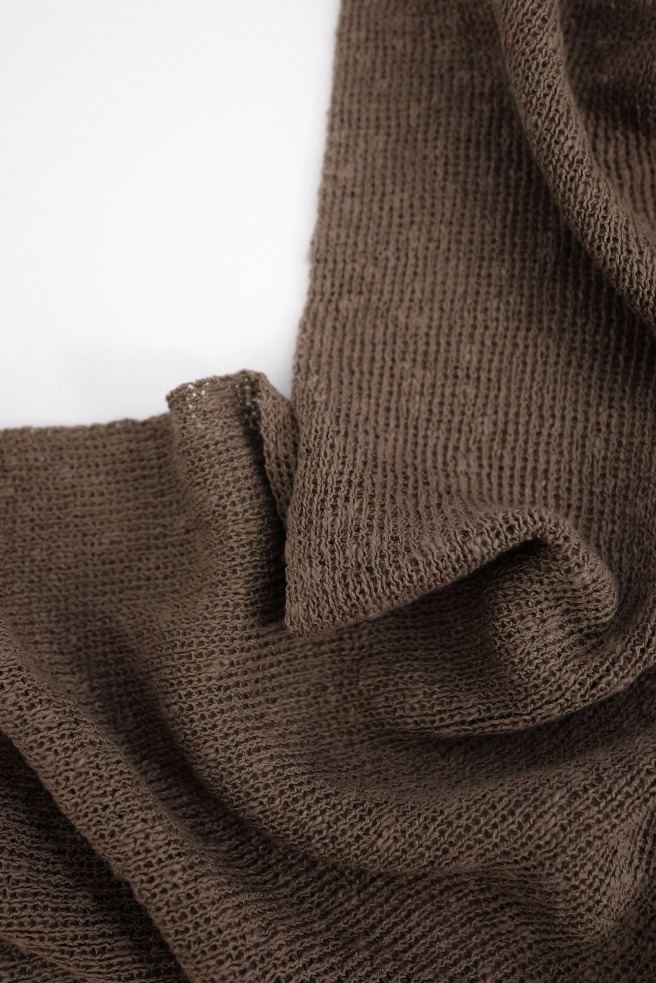 YOHJI YAMAMOTO Echarpe en lin Marron vintage, passéist — photo 5