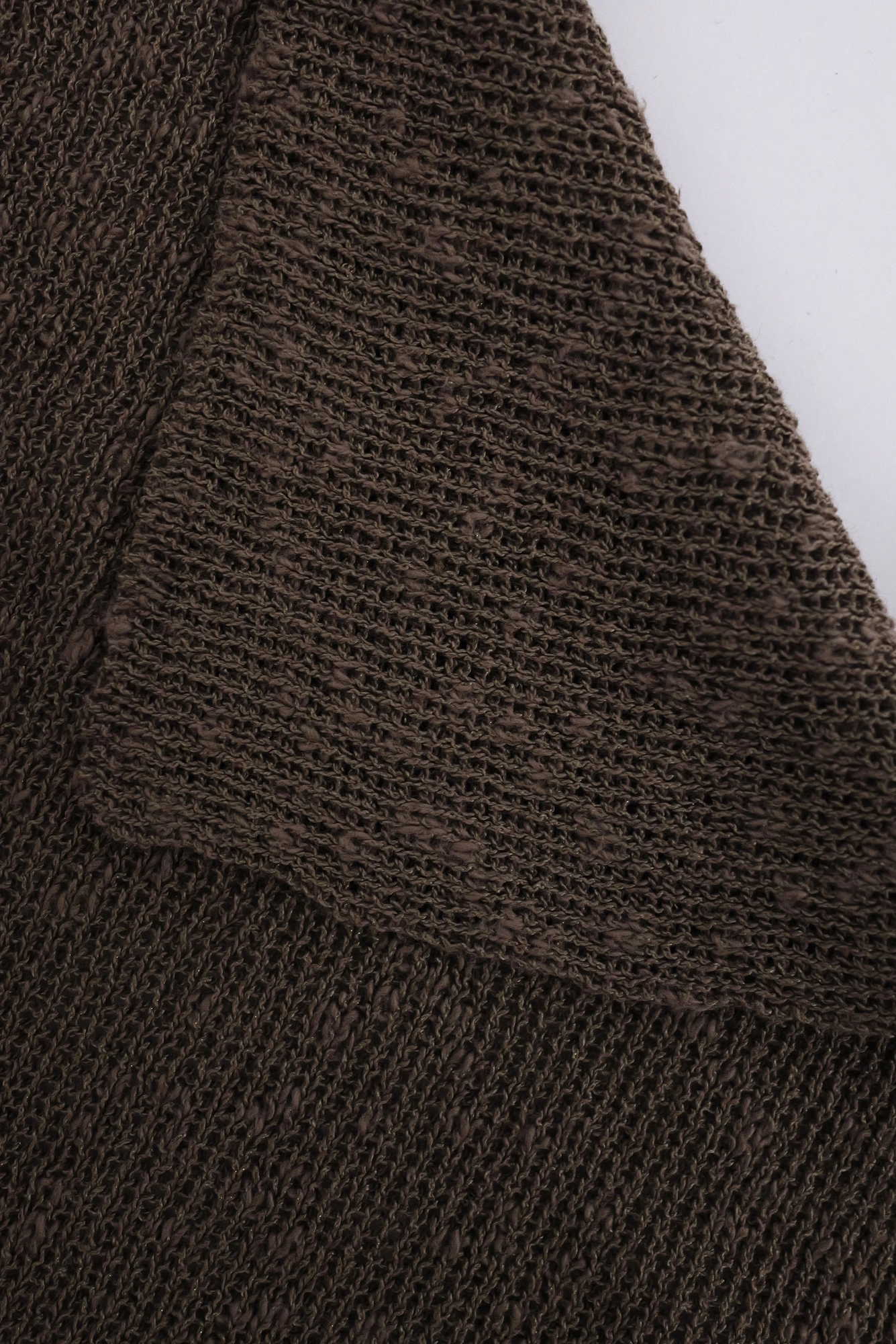 YOHJI YAMAMOTO Echarpe en lin Marron vintage, passéist — photo 7