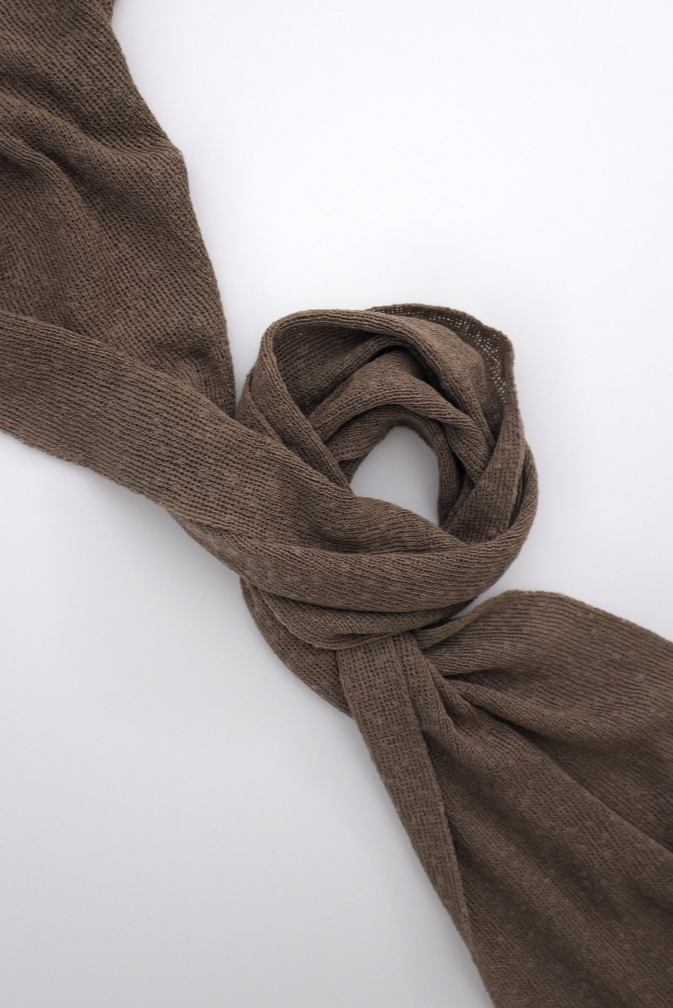 YOHJI YAMAMOTO Echarpe en lin Marron vintage, passéist — photo 9