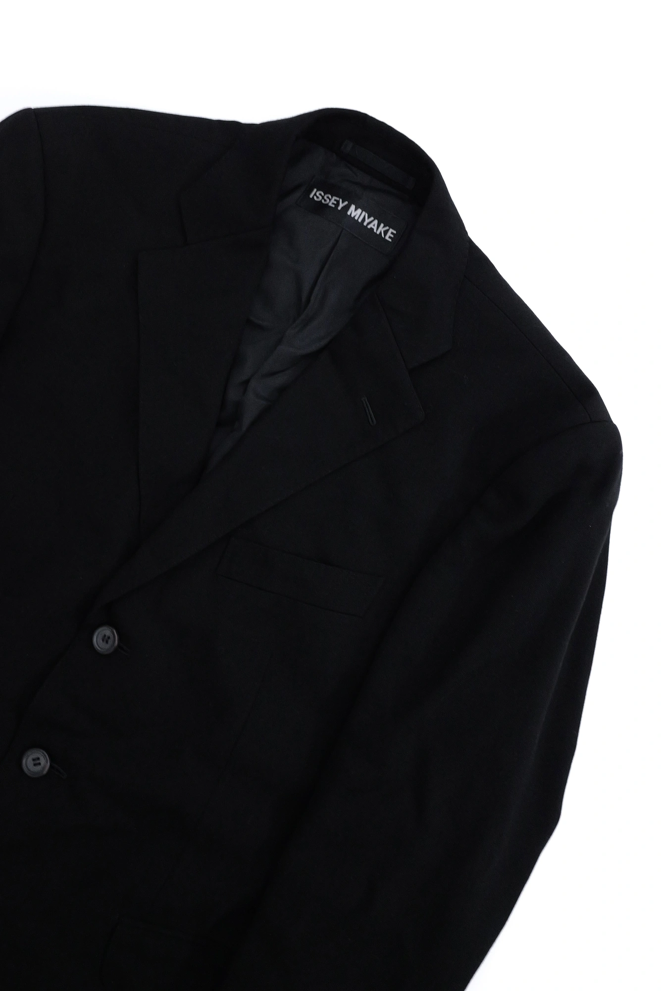 ISSEY MIYAKE Veste en laine Noir vintage, passéist — photo 2