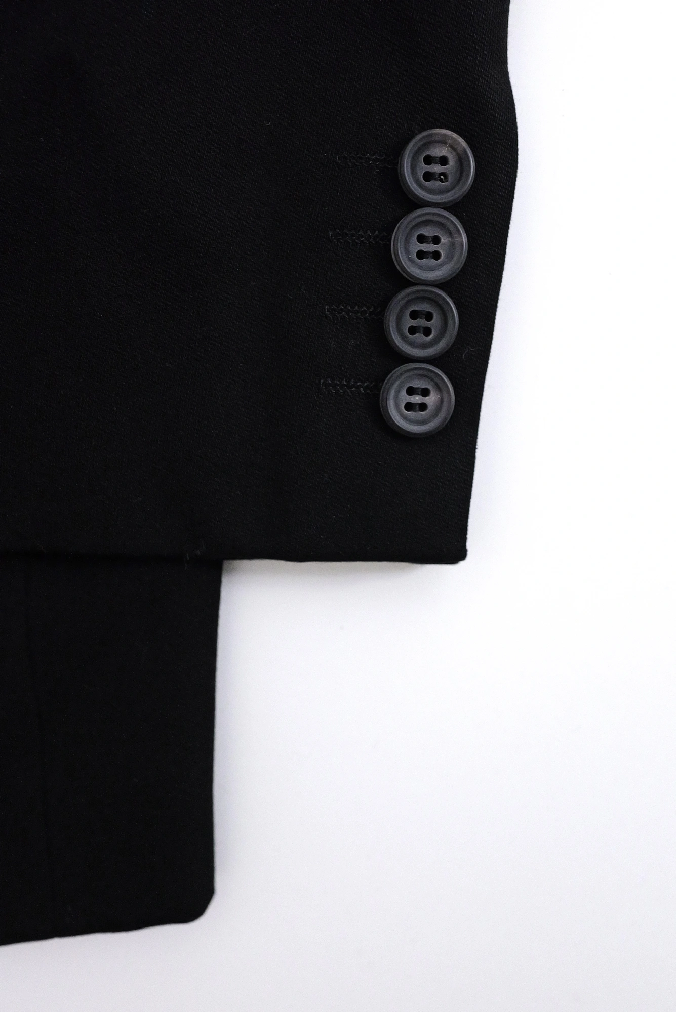 ISSEY MIYAKE Veste en laine Noir vintage, passéist — photo 4