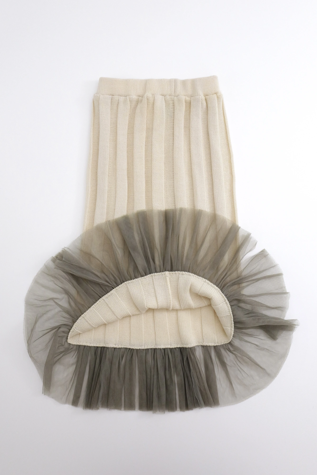 COMME DES GARÇONS Jupe longue en laine Beige vintage, passéist — photo 12