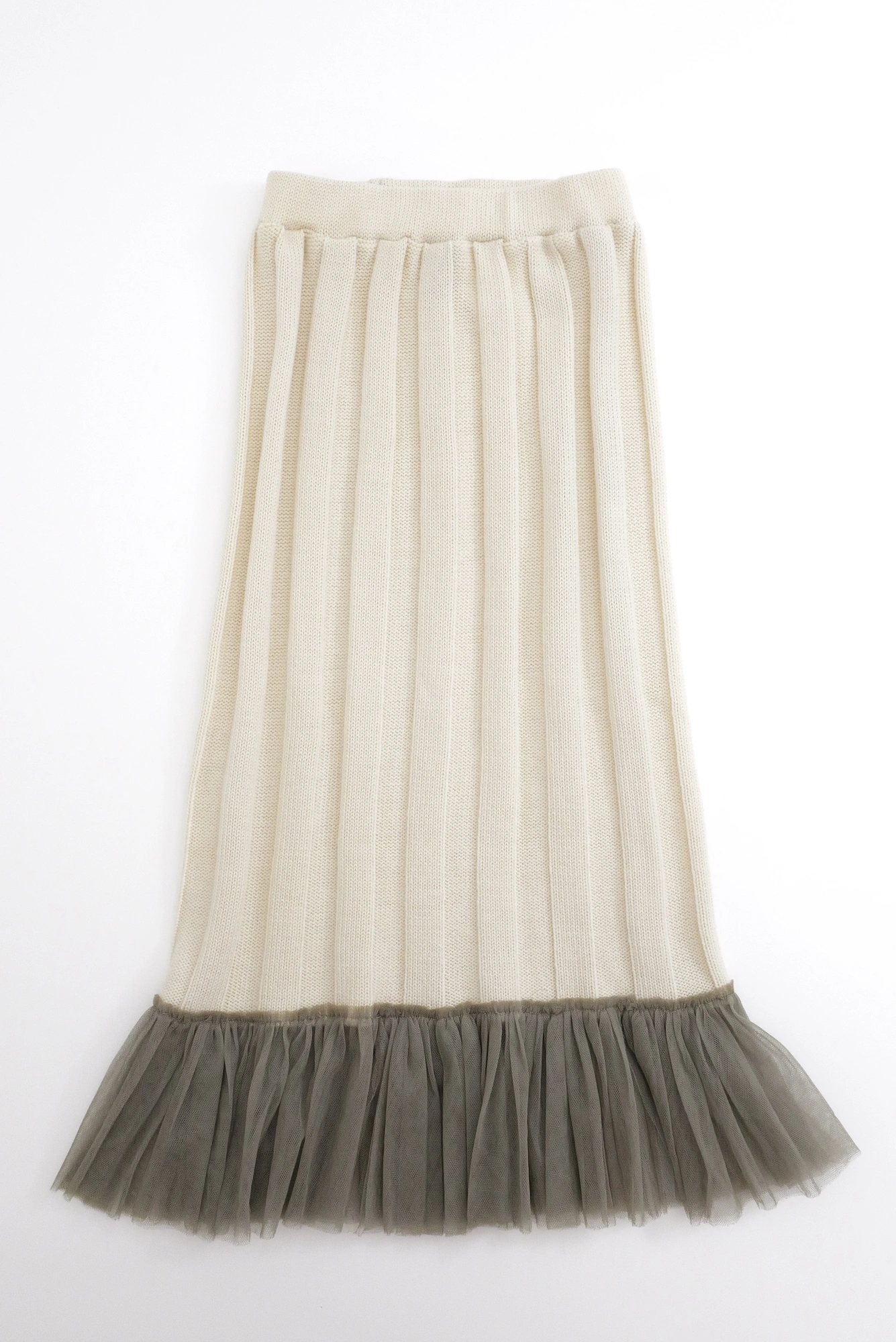 COMME DES GARÇONS Jupe longue en laine Beige vintage, passéist — photo 15