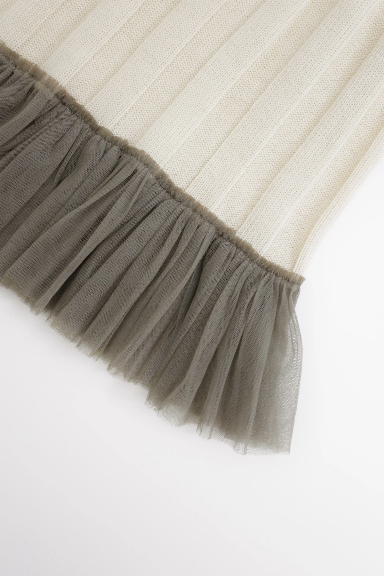 COMME DES GARÇONS Jupe longue en laine Beige vintage, passéist — photo 16