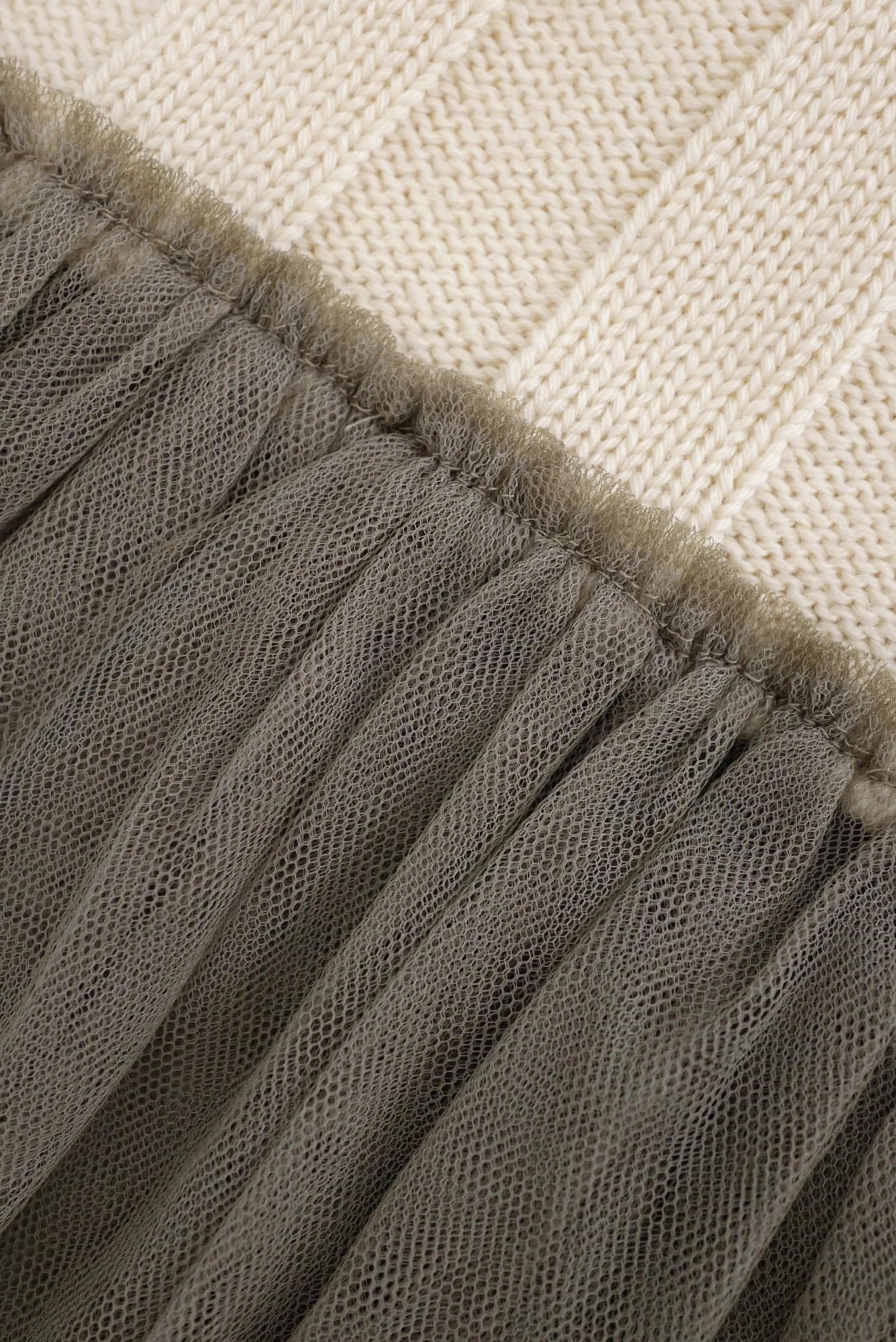 COMME DES GARÇONS Jupe longue en laine Beige vintage, passéist — photo 8
