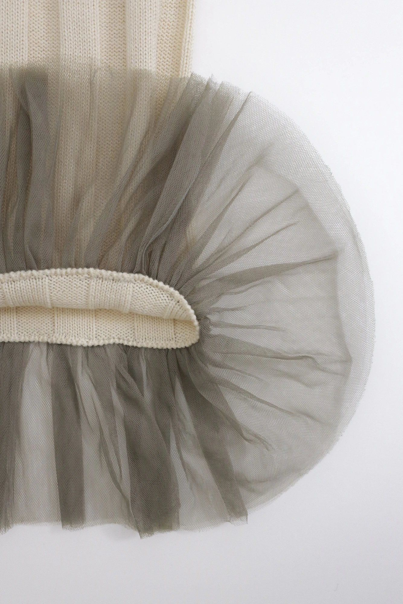COMME DES GARÇONS Jupe longue en laine Beige vintage, passéist — photo 10