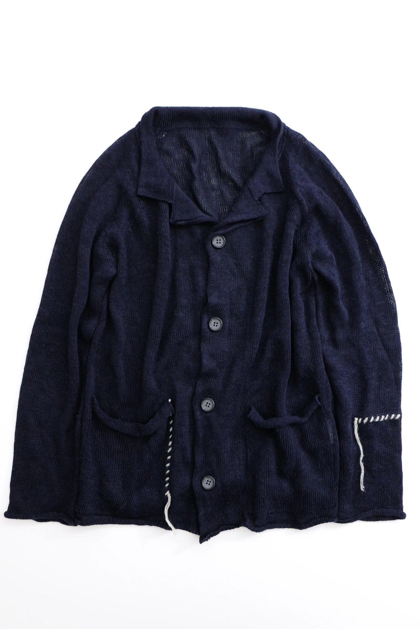YOHJI YAMAMOTO Cardigan en laine Marine vintage, passéist — photo 1