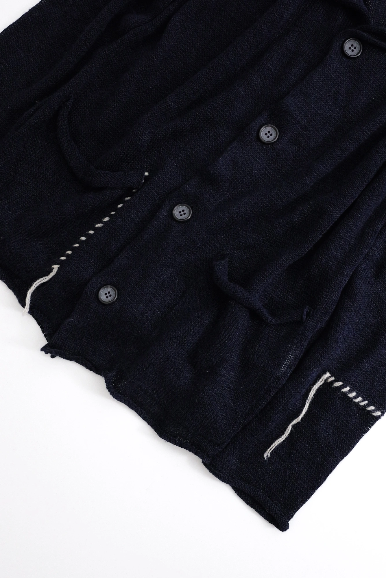YOHJI YAMAMOTO Cardigan en laine Marine vintage, passéist — photo 3