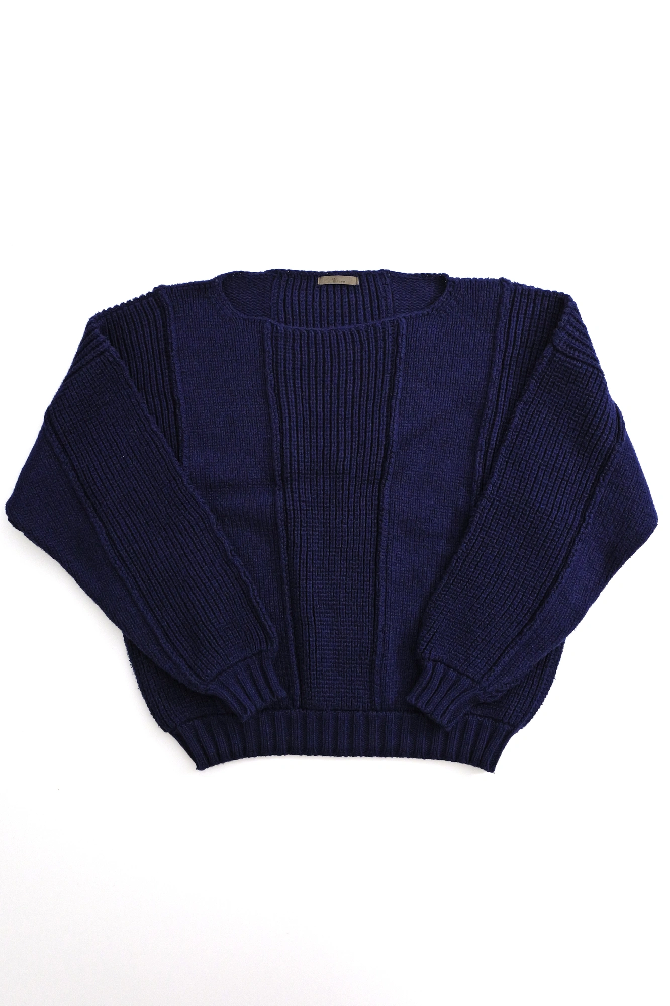 YOHJI YAMAMOTO Pull en laine Bleu vintage, passéist — photo 1