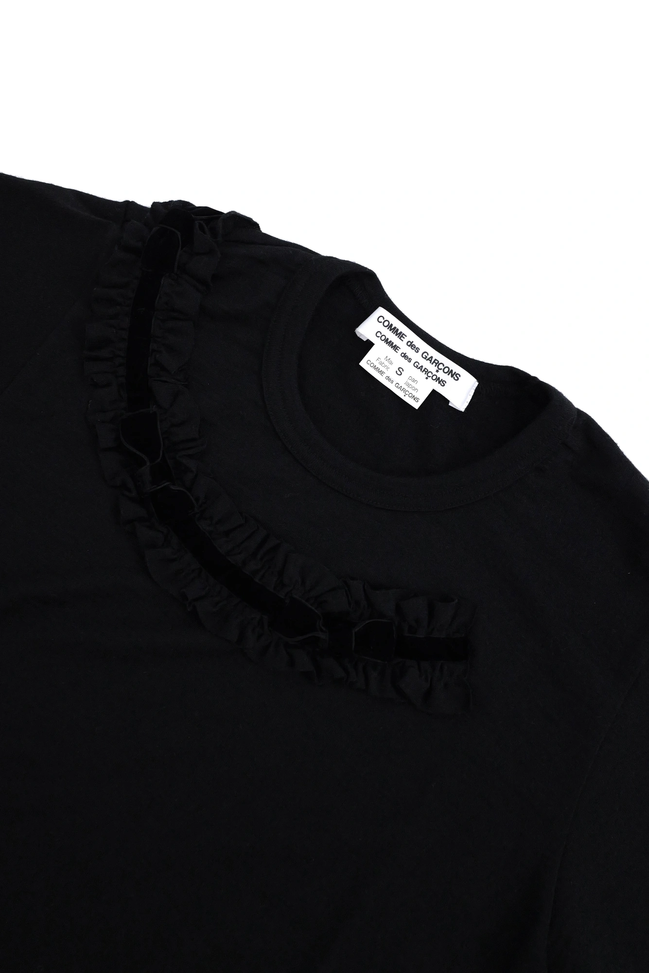 COMME DES GARÇONS Tee shirt en laine Noir vintage, passéist — photo 2