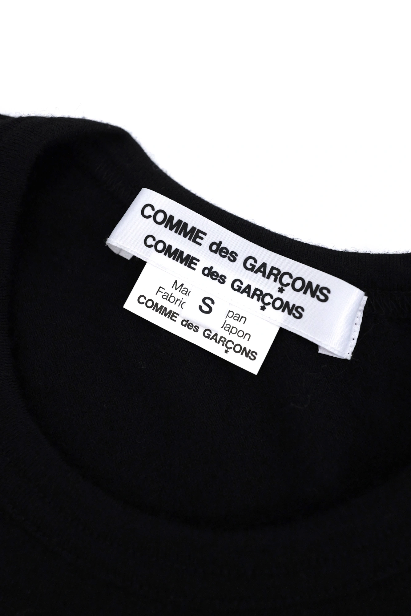 COMME DES GARÇONS Tee shirt en laine Noir vintage, passéist — photo 4