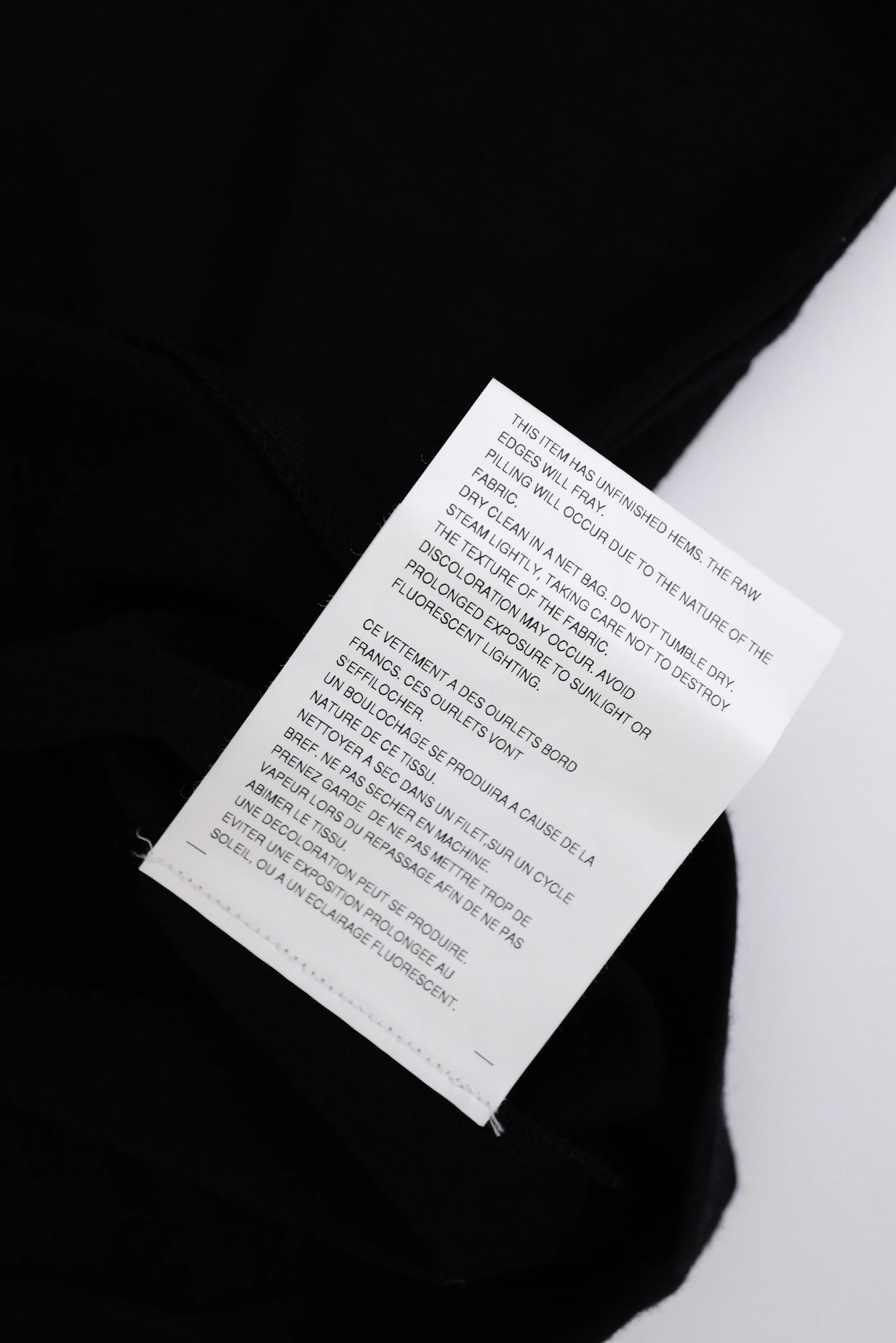 COMME DES GARÇONS Tee shirt en laine Noir vintage, passéist — photo 7