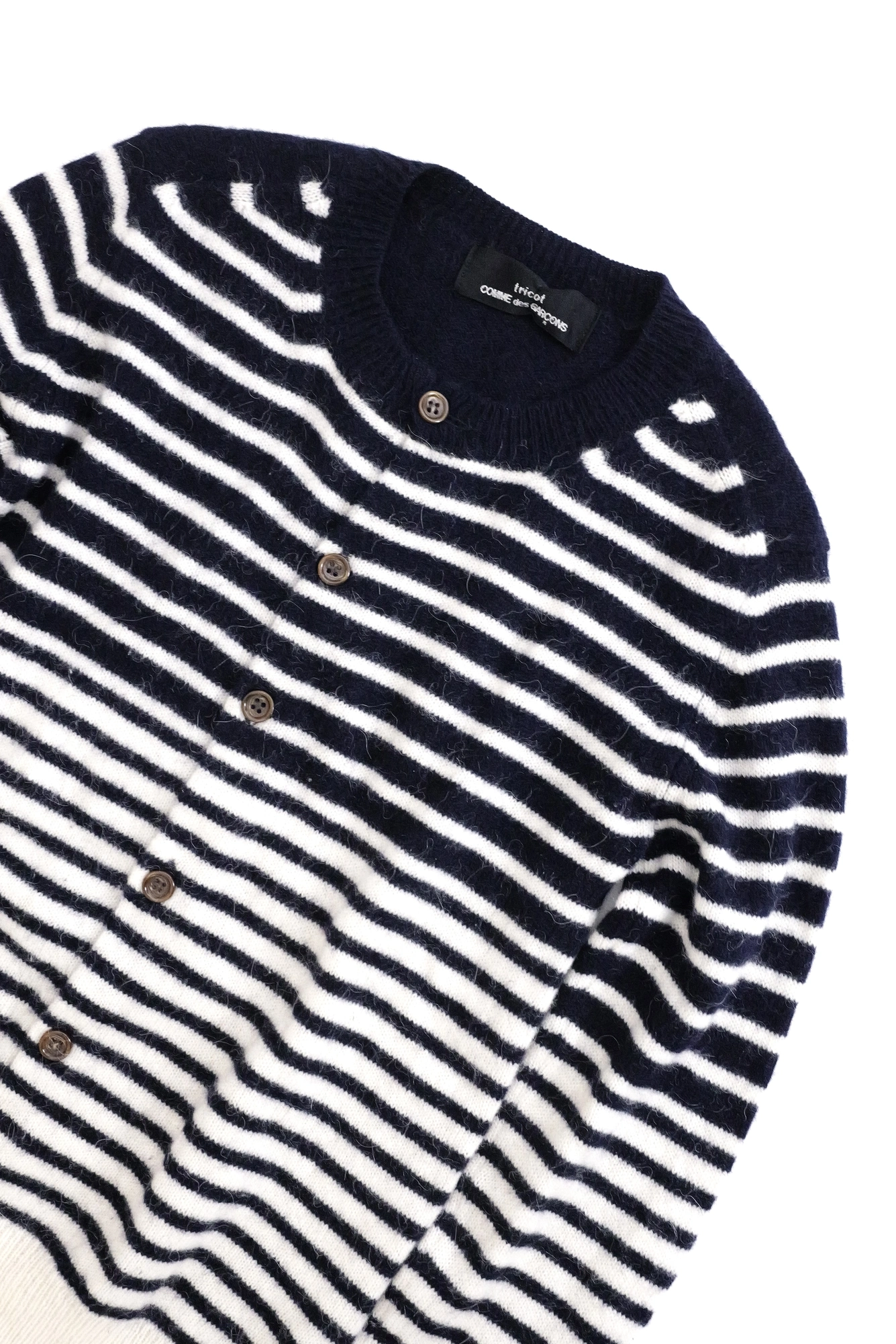 COMME DES GARÇONS Gilet en laine Marine vintage, passéist — photo 2