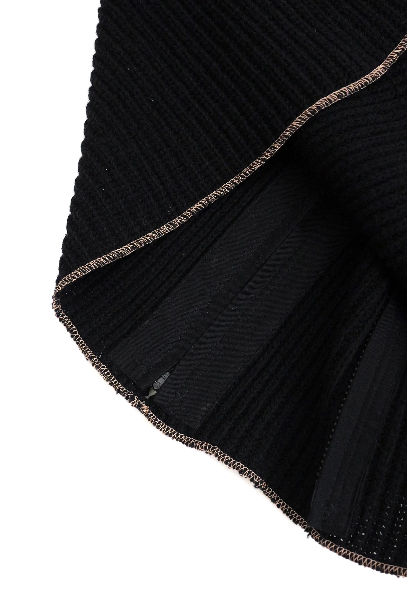 YOHJI YAMAMOTO Jupe mi-longue en laine Noir vintage, passéist — photo 3