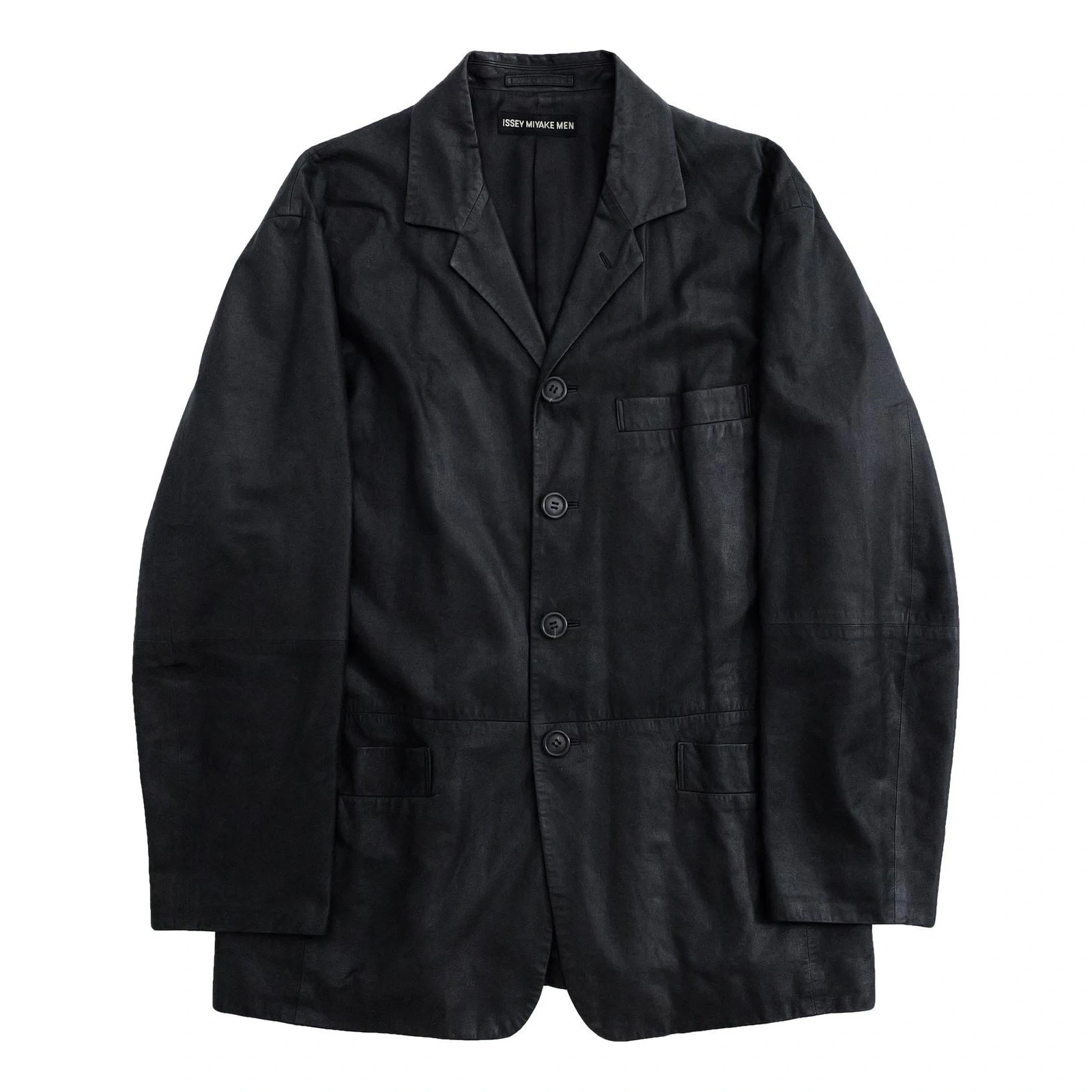 ISSEY MIYAKE Veste en cuir Anthracite vintage, passéist — photo 1