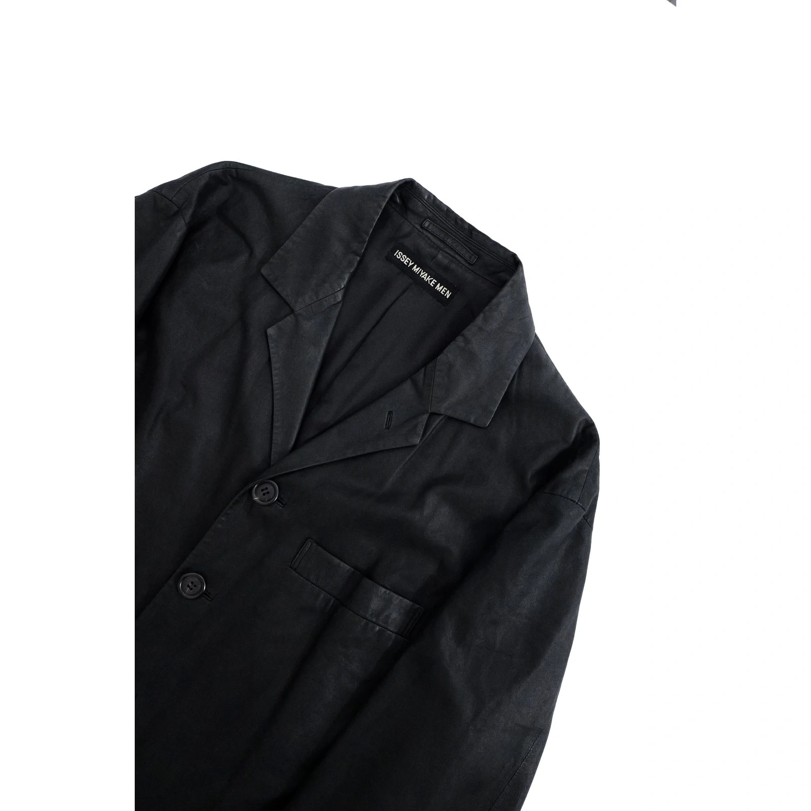 ISSEY MIYAKE Veste en cuir Anthracite vintage, passéist — photo 2