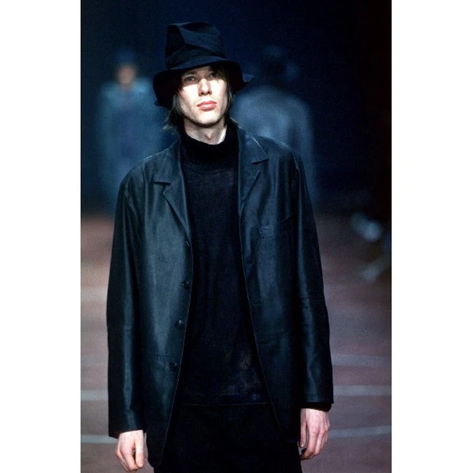 ISSEY MIYAKE Veste en cuir Anthracite vintage, passéist — photo 14
