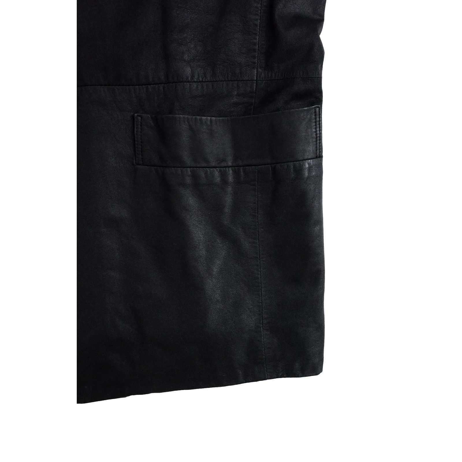 ISSEY MIYAKE Veste en cuir Anthracite vintage, passéist — photo 4
