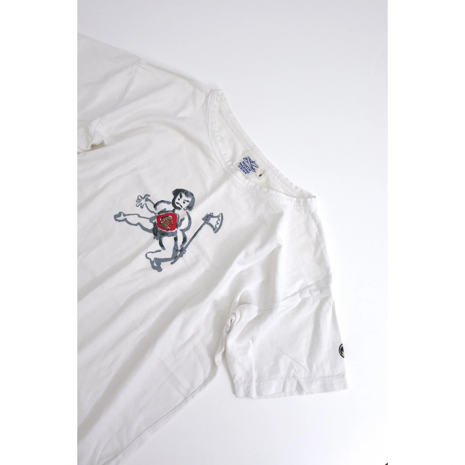 45RPM Tee shirt Blanc vintage, passéist — photo 2
