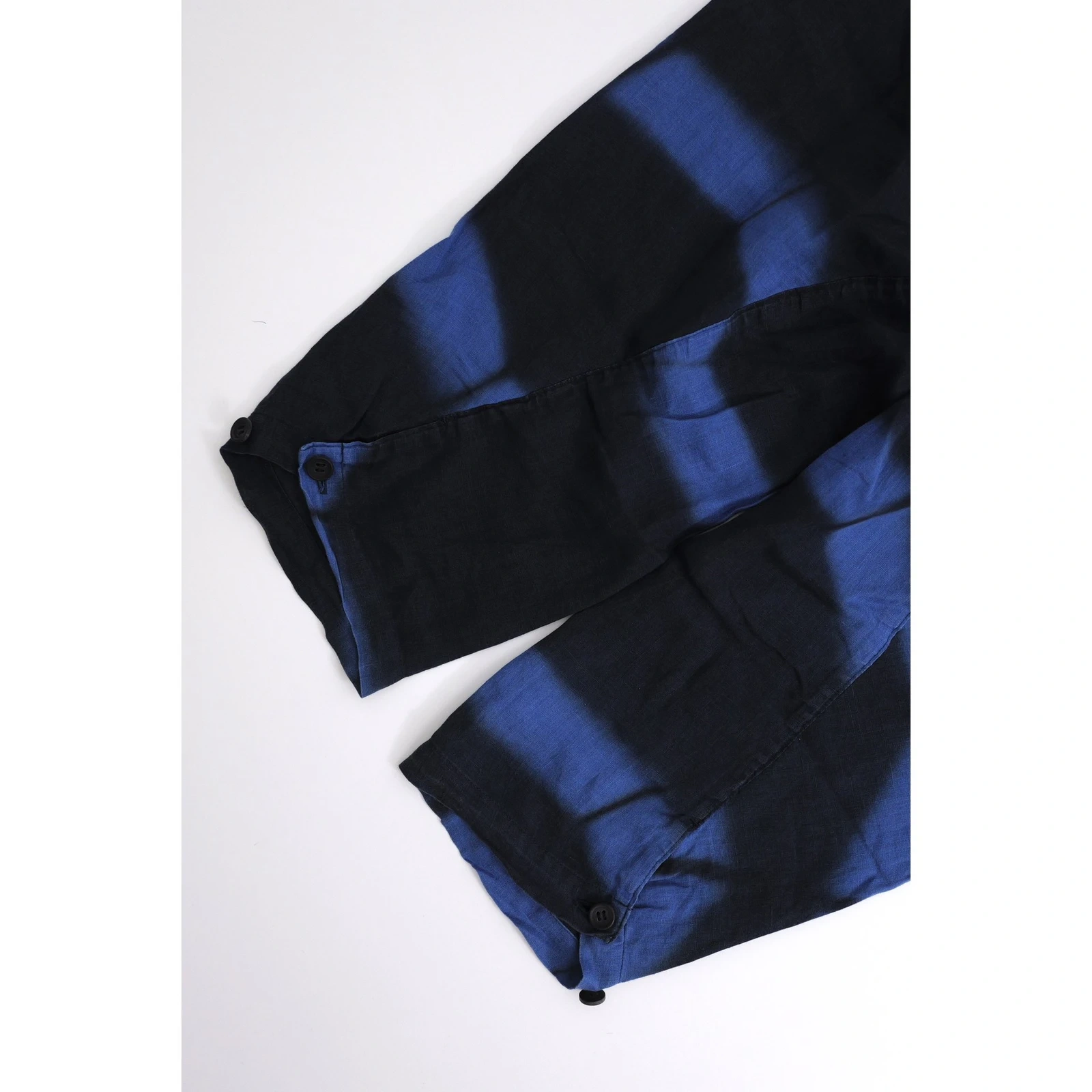 ISSEY MIYAKE Pantalon en lin Marine vintage, passéist — photo 13