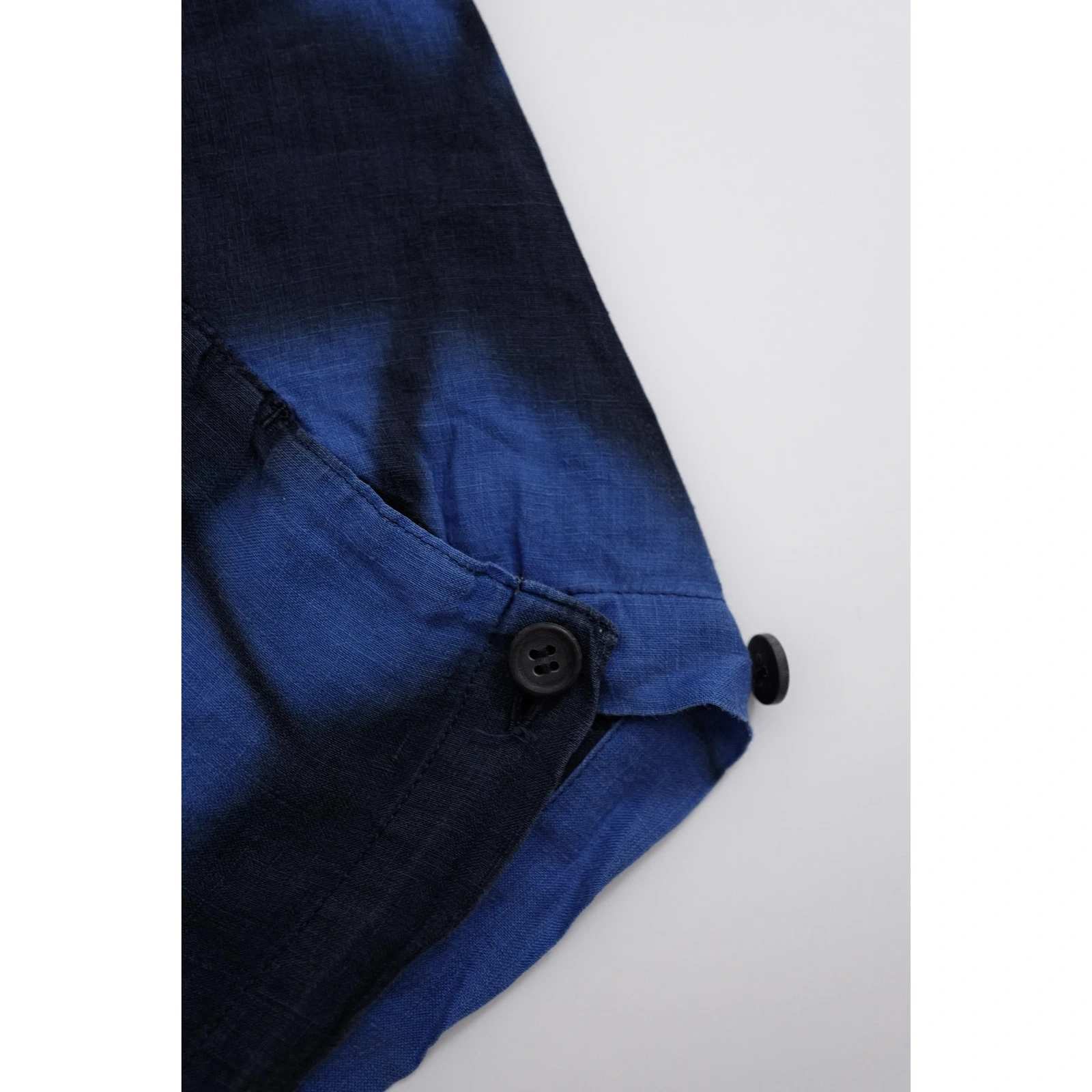 ISSEY MIYAKE Pantalon en lin Marine vintage, passéist — photo 14
